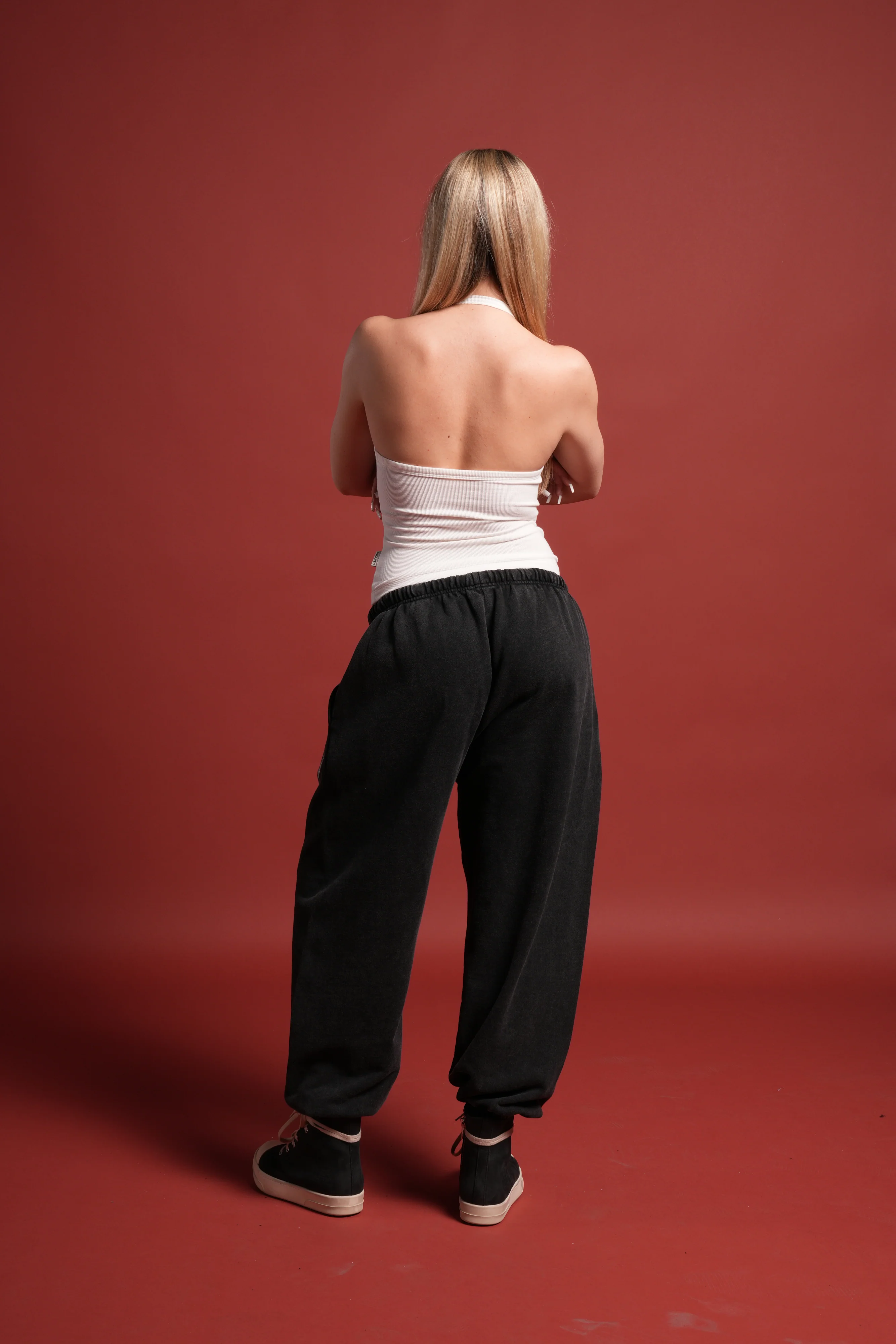 Dual Wolf Unisex Lounger Sweat Pants in Black - Image 11
