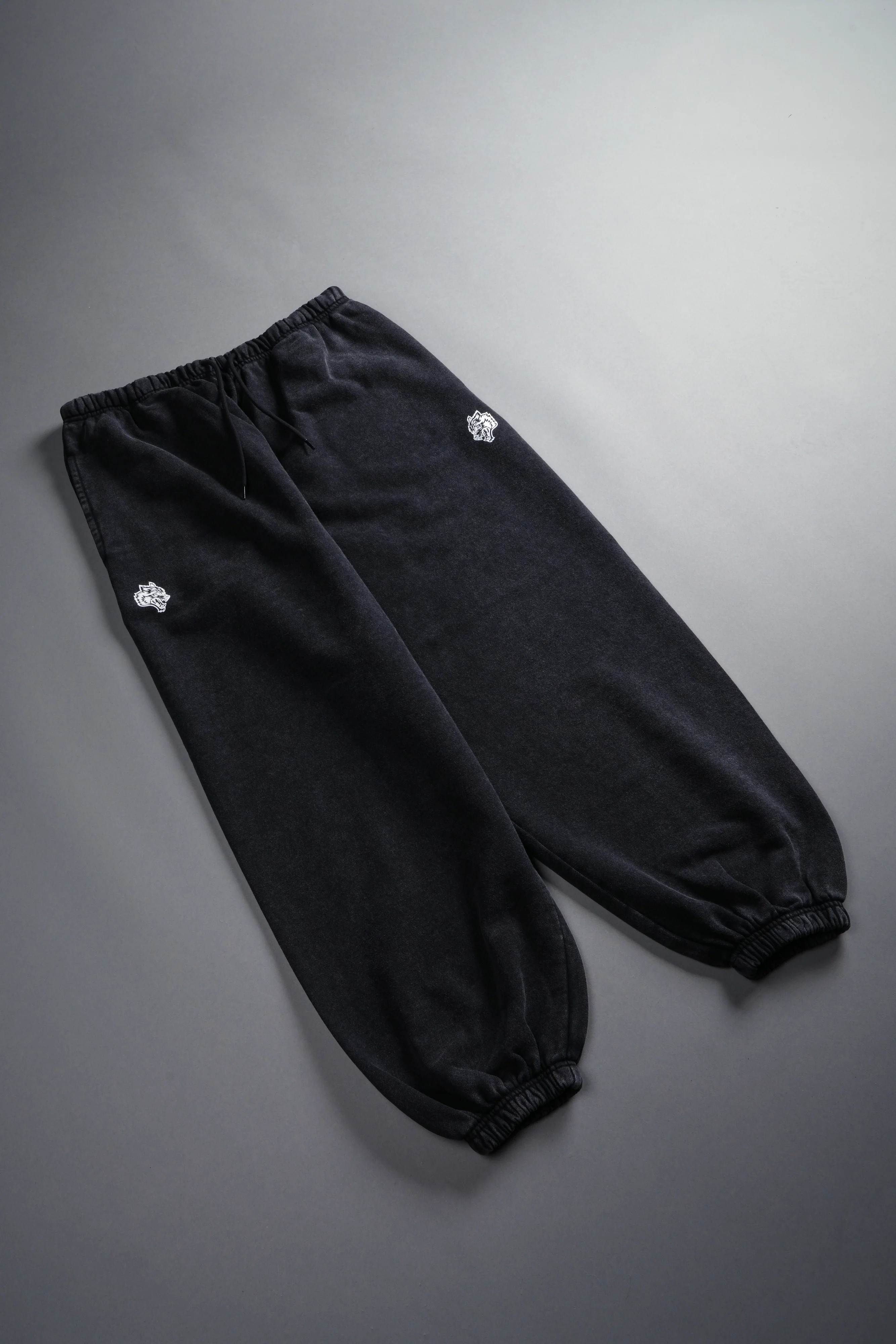 Dual Wolf Unisex Lounger Sweat Pants in Black - Image 12