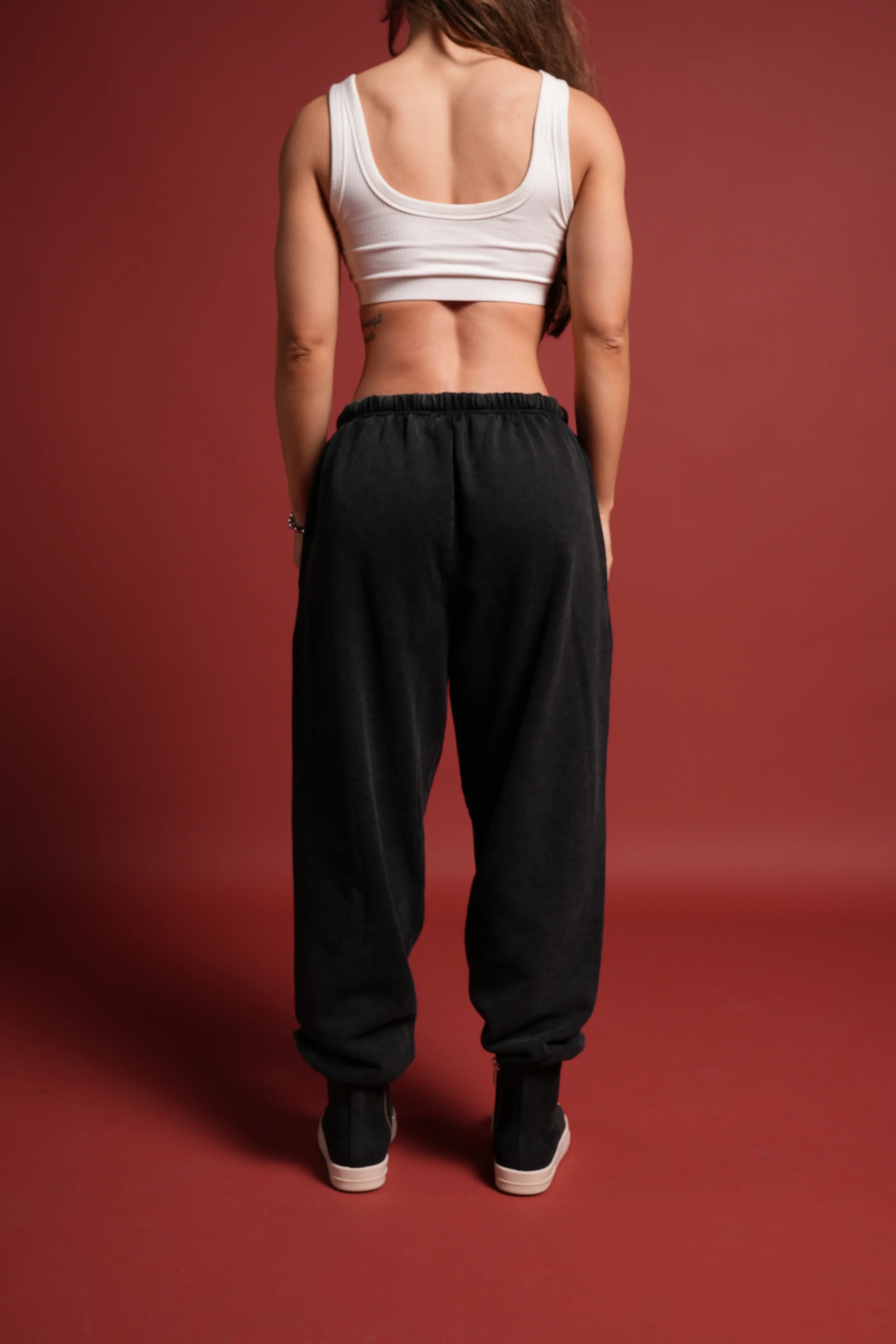 Dual Wolf Unisex Lounger Sweat Pants in Black - Image 8