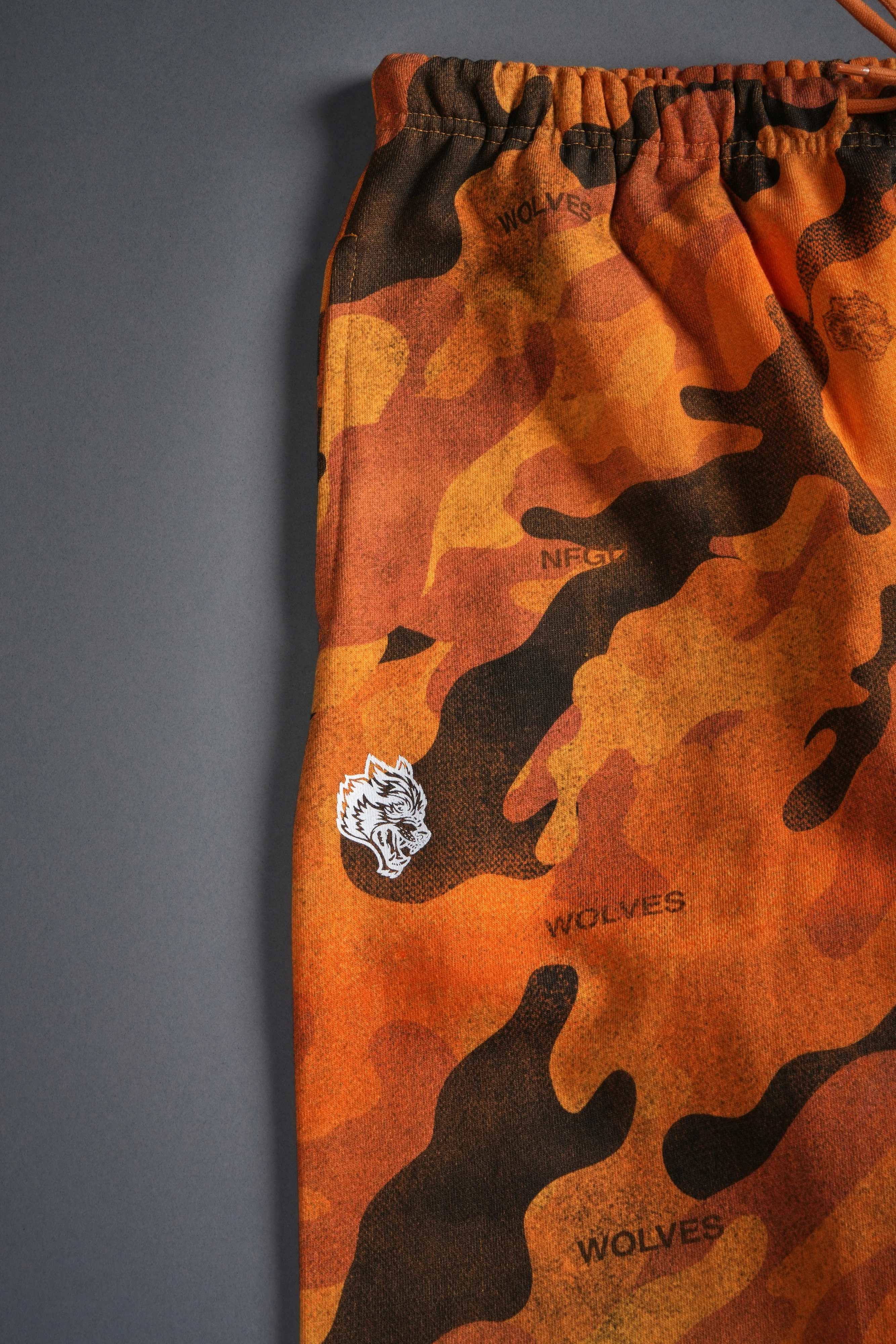 Dual Wolf Unisex Lounger Sweat Pants in DSVD Orange Camo - Image 16