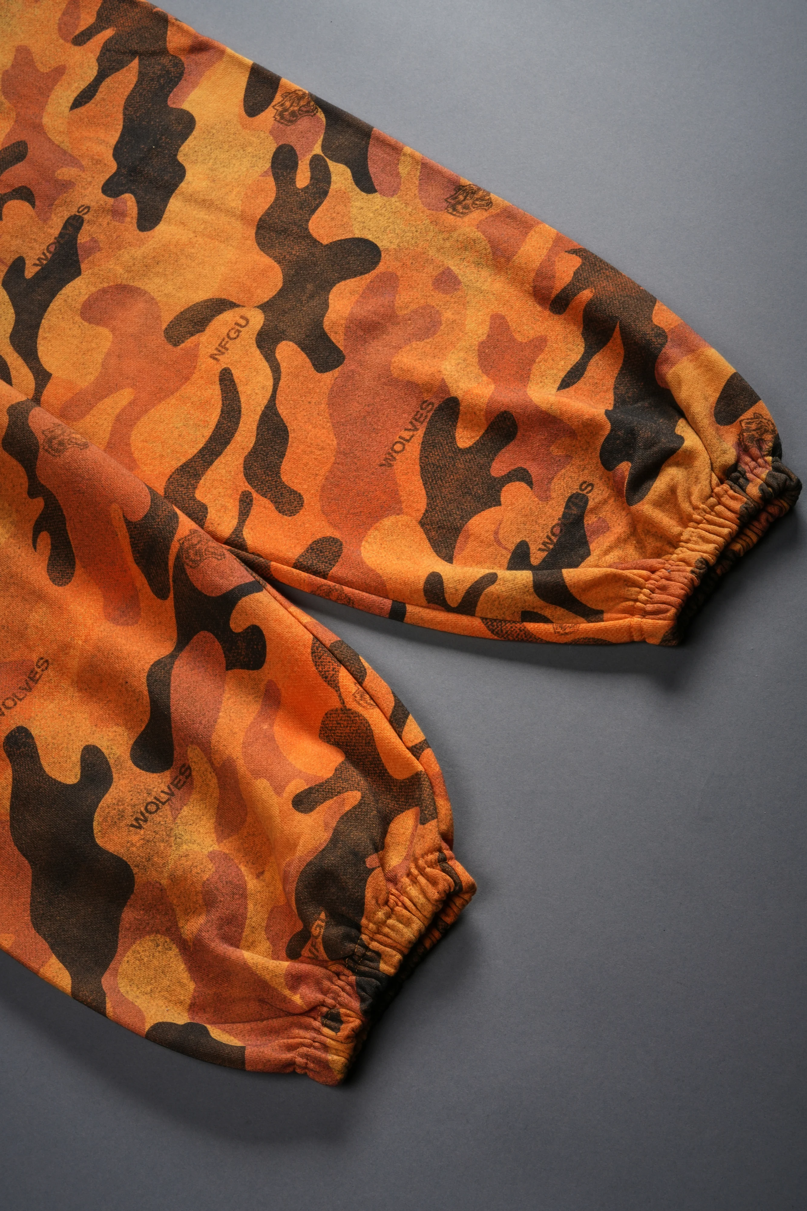 Dual Wolf Unisex Lounger Sweat Pants in DSVD Orange Camo - Image 17