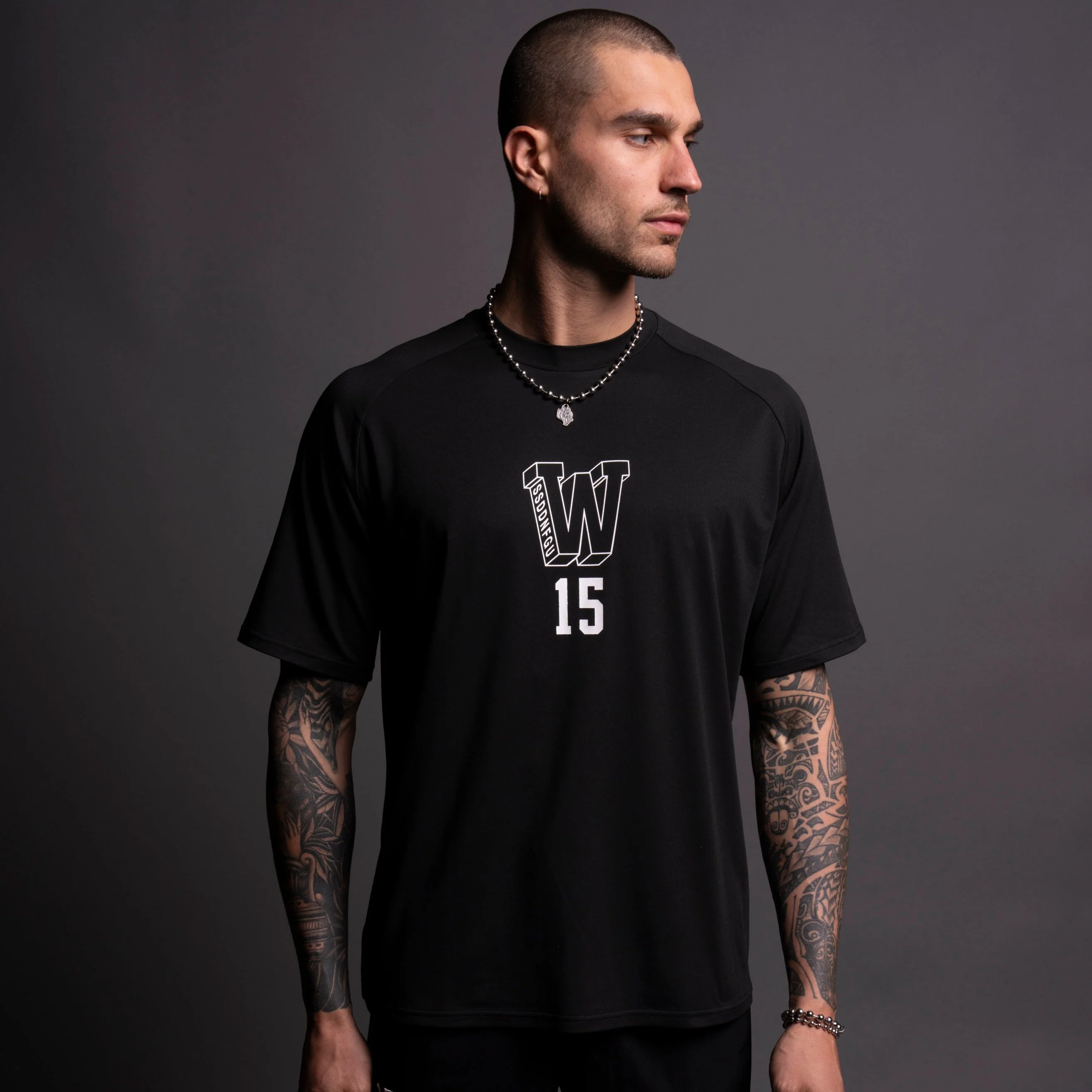 EST "Dry Wolf" S/S Raglan Tee in Black - Image 2