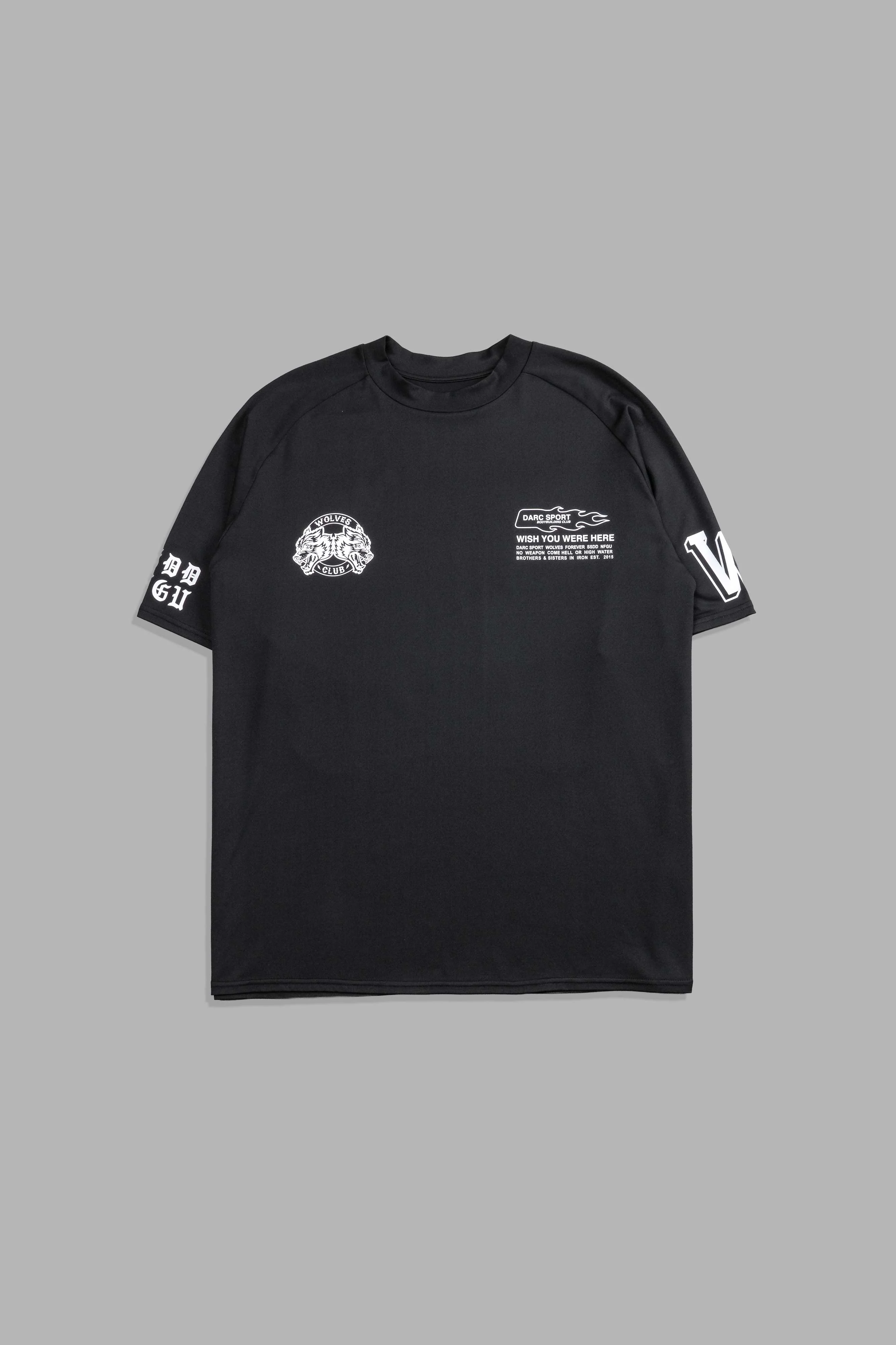 Established "Dry Wolf" Raglan Tee in Black