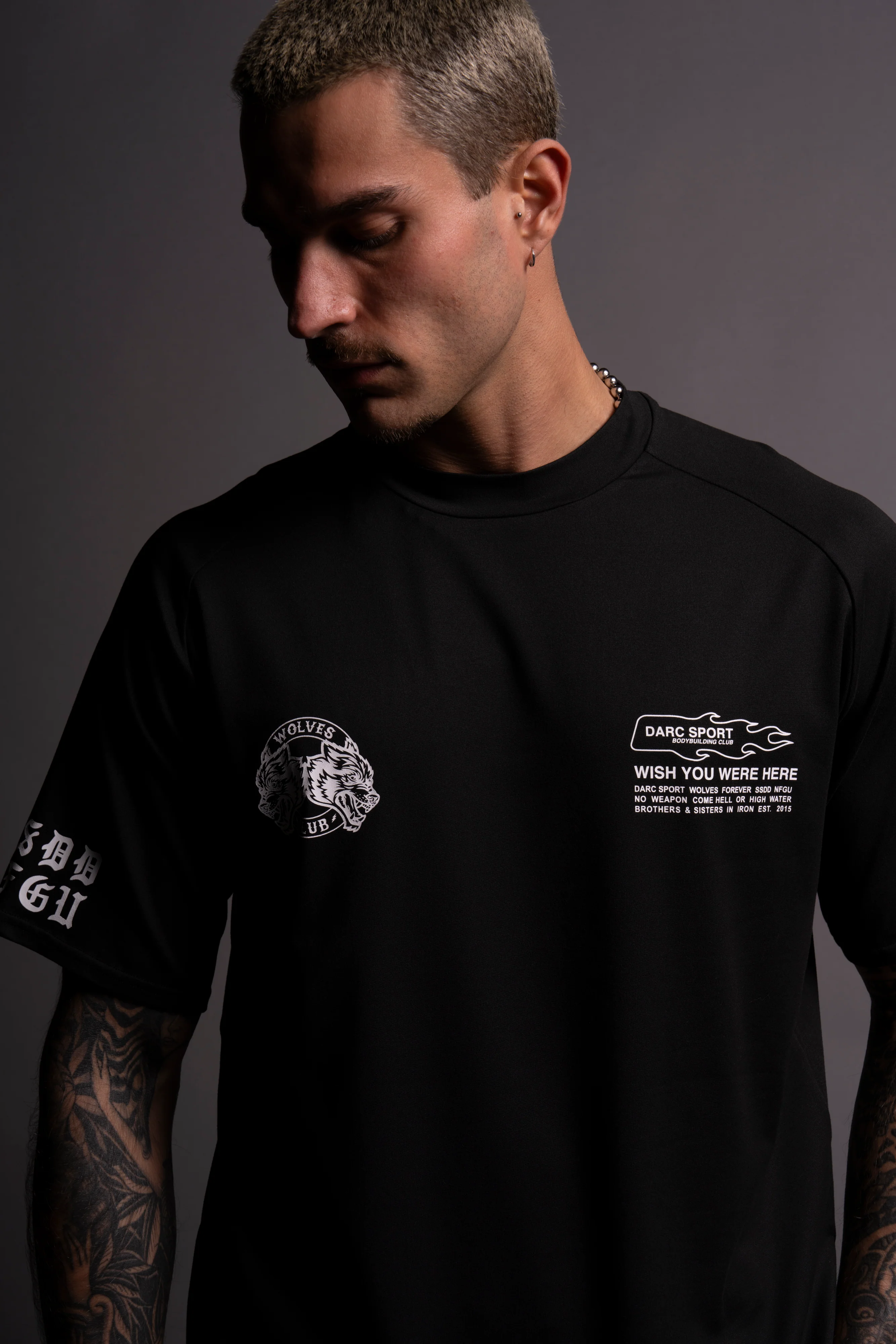 Established "Dry Wolf" Raglan Tee in Black - Image 6