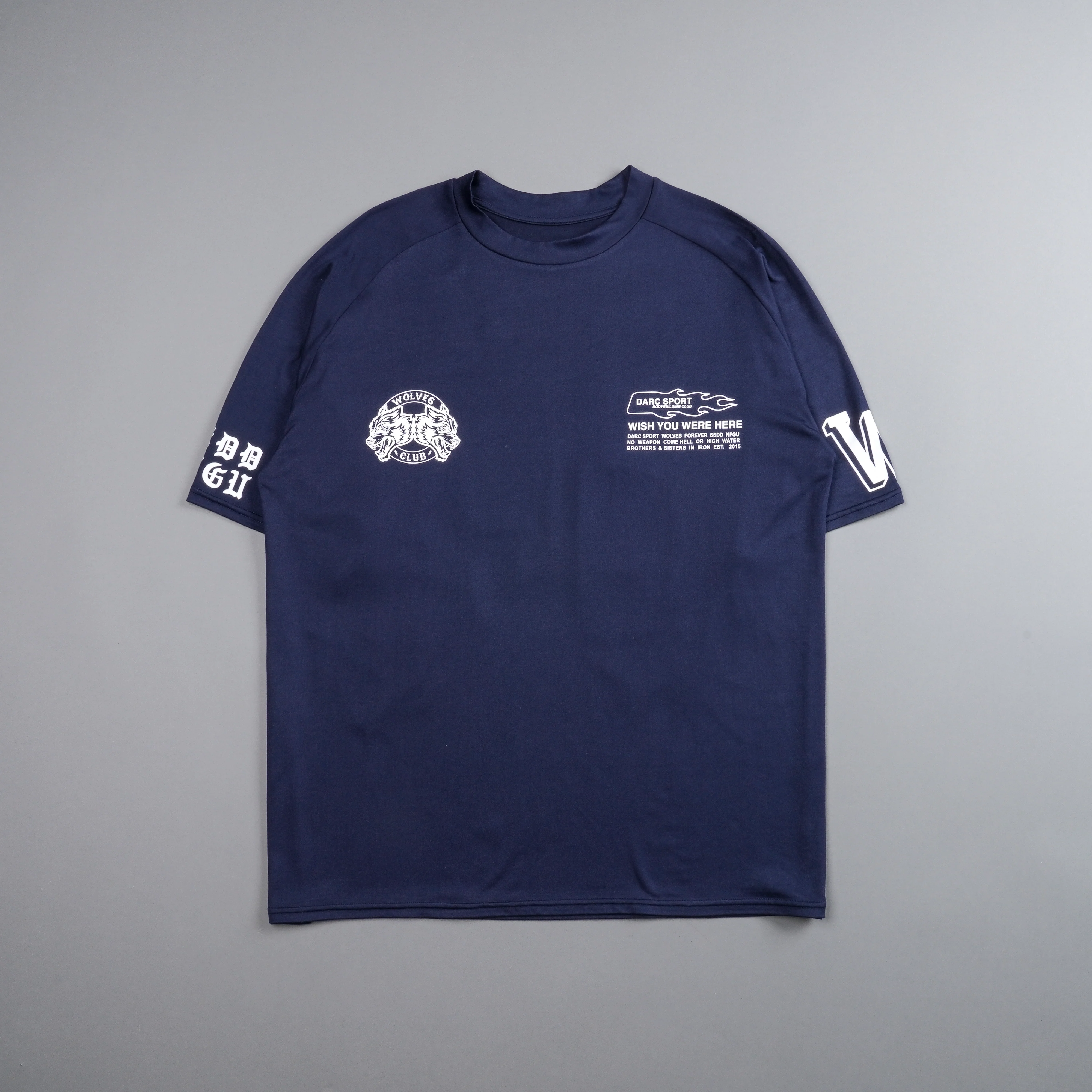 Established "Dry Wolf" Raglan Tee in Navy
