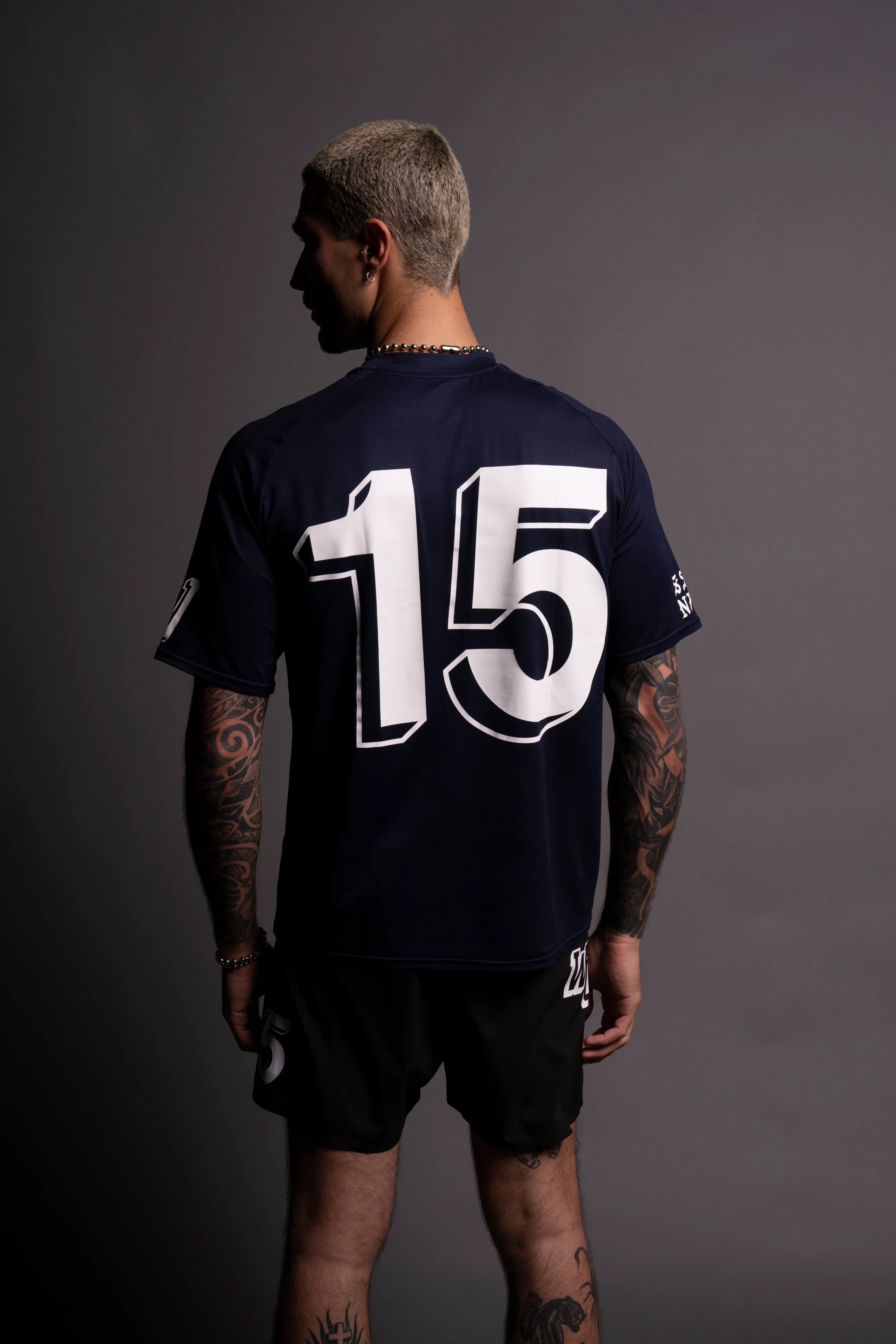 Established "Dry Wolf" Raglan Tee in Navy - Image 4