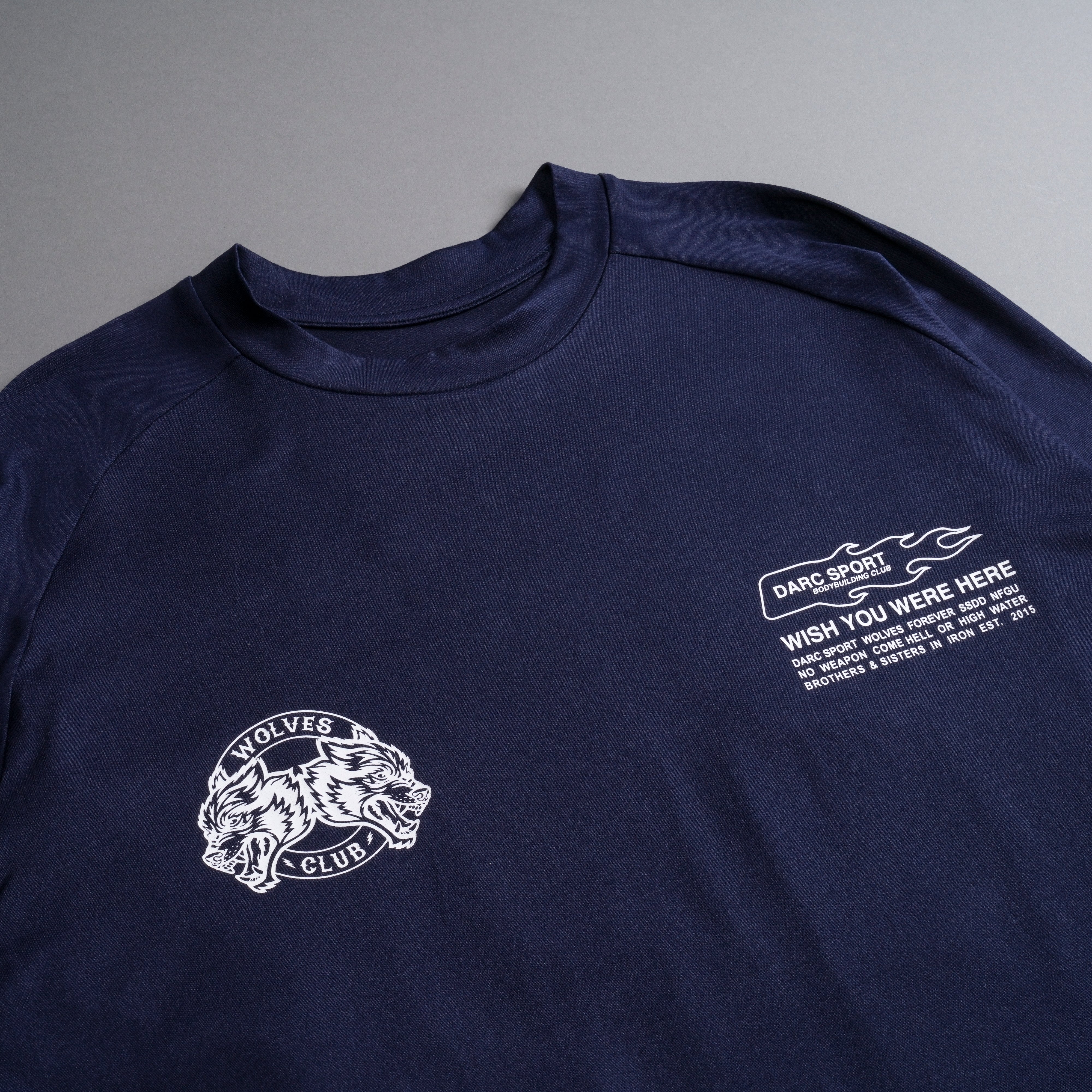 Established "Dry Wolf" Raglan Tee in Navy - Image 8