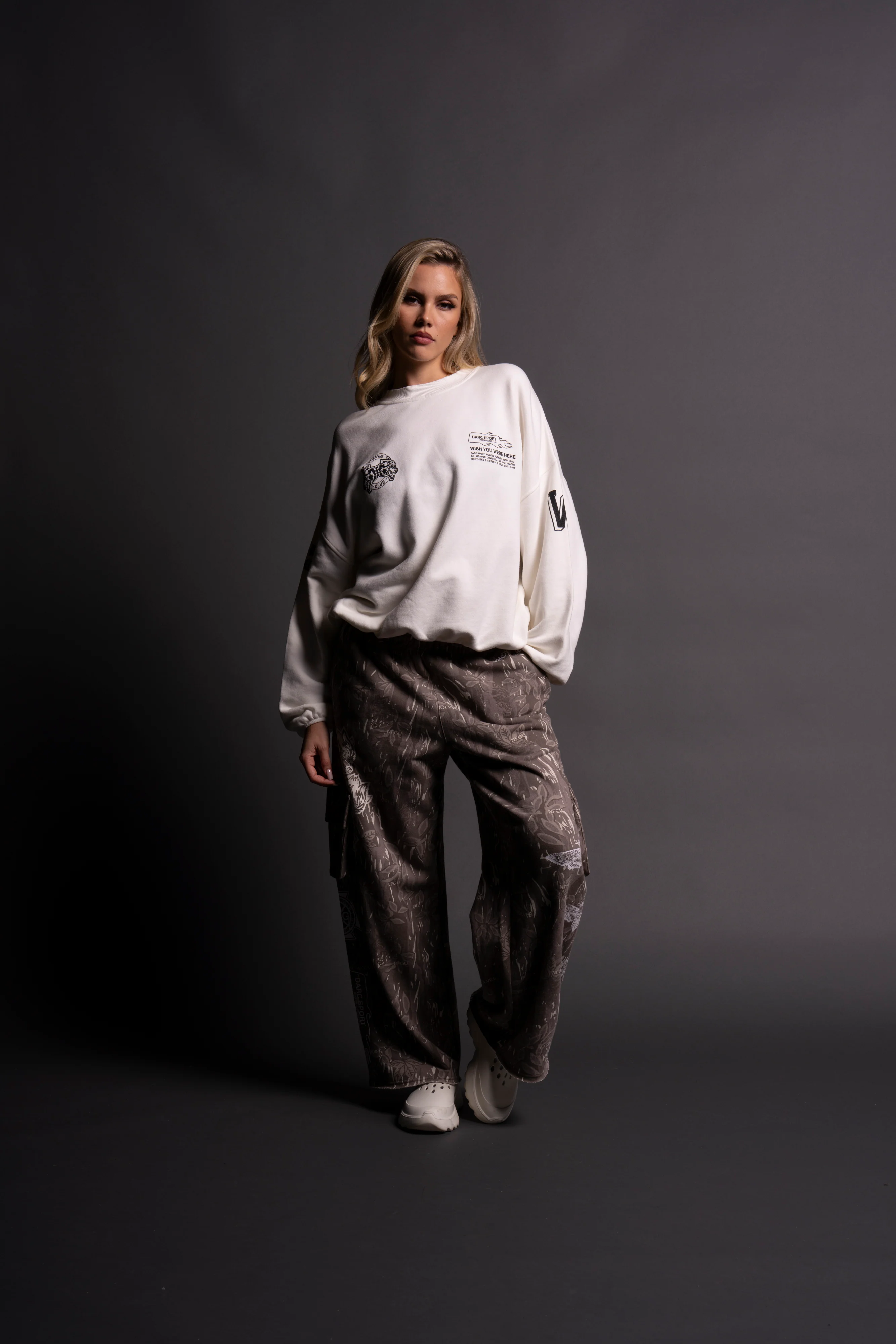 Established S. Hall Unisex Crewneck in Cream - Image 5