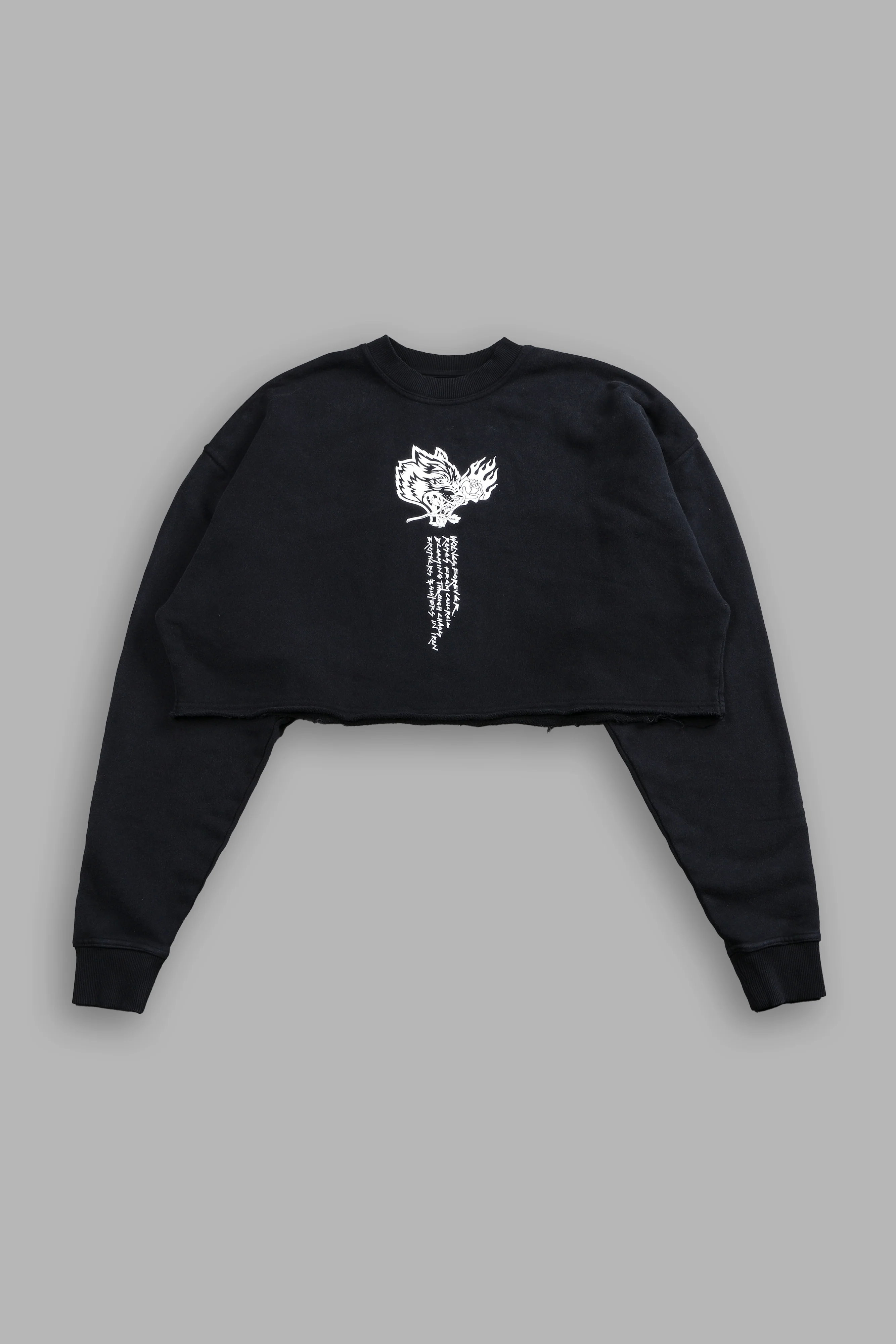 Eternal Fire London (Cropped) Crewneck in Black - Image 4