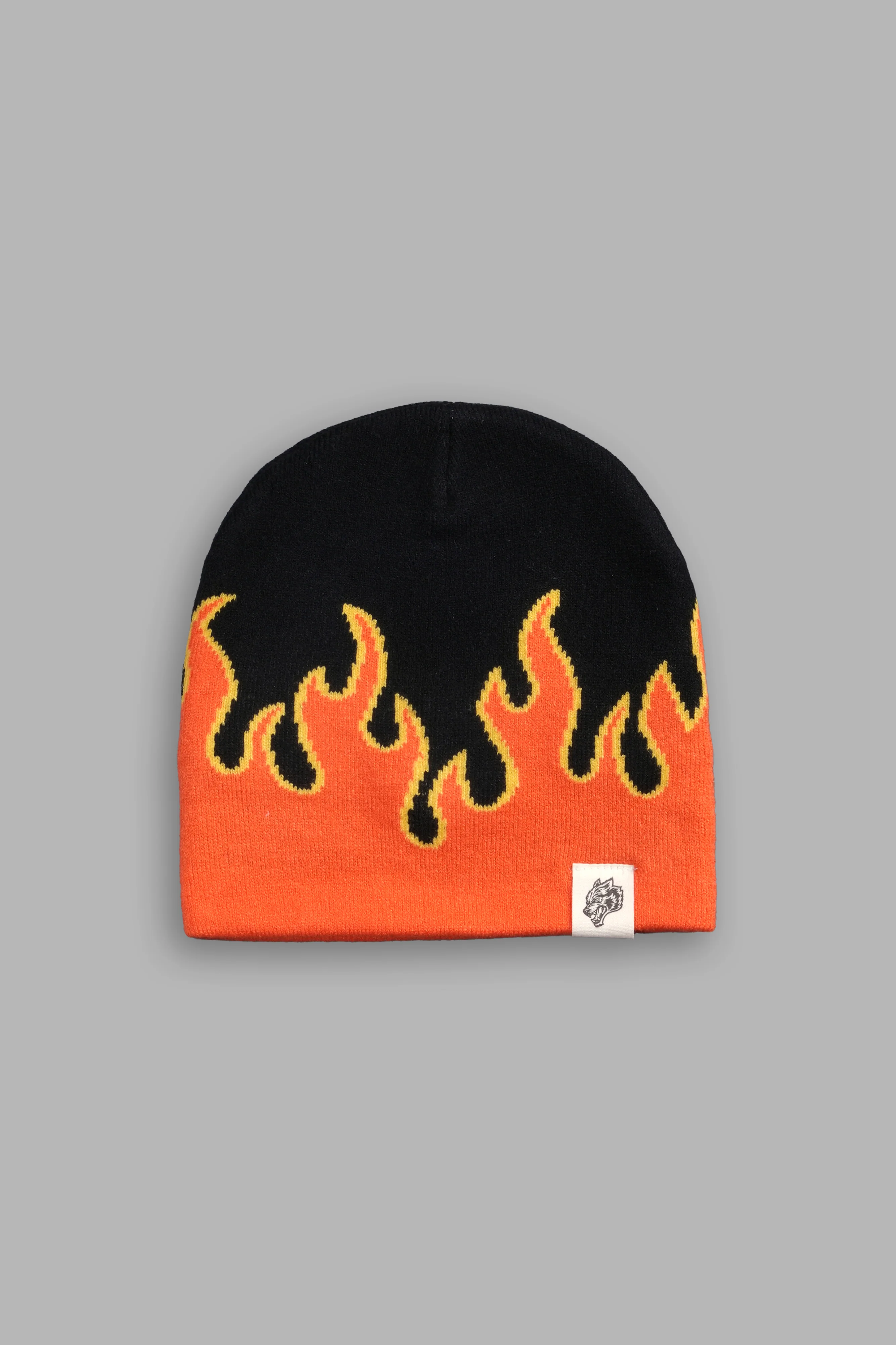 Eternal Flame Cap Beanie in Black/Orange - Image 2