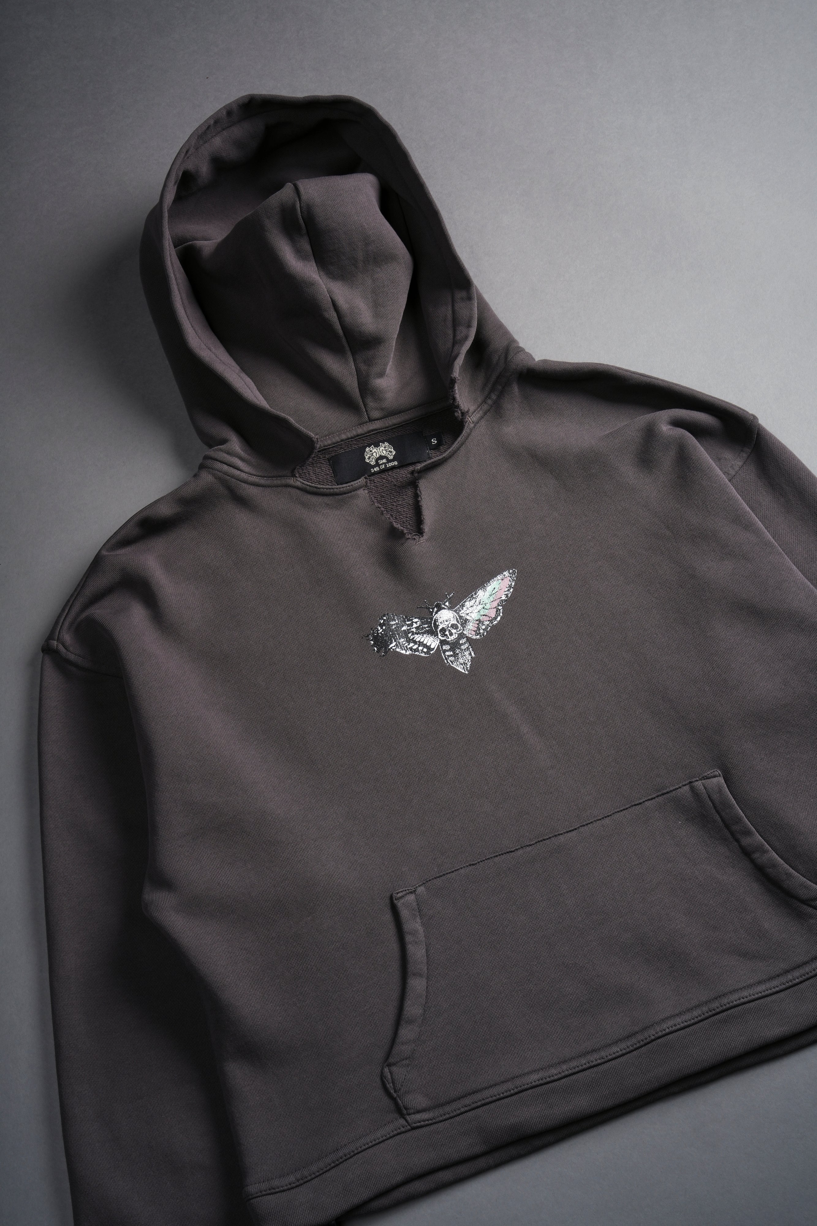 Everlasting Moth "Dempsey" (Cropped) Hoodie in Wolf Gray - Image 8