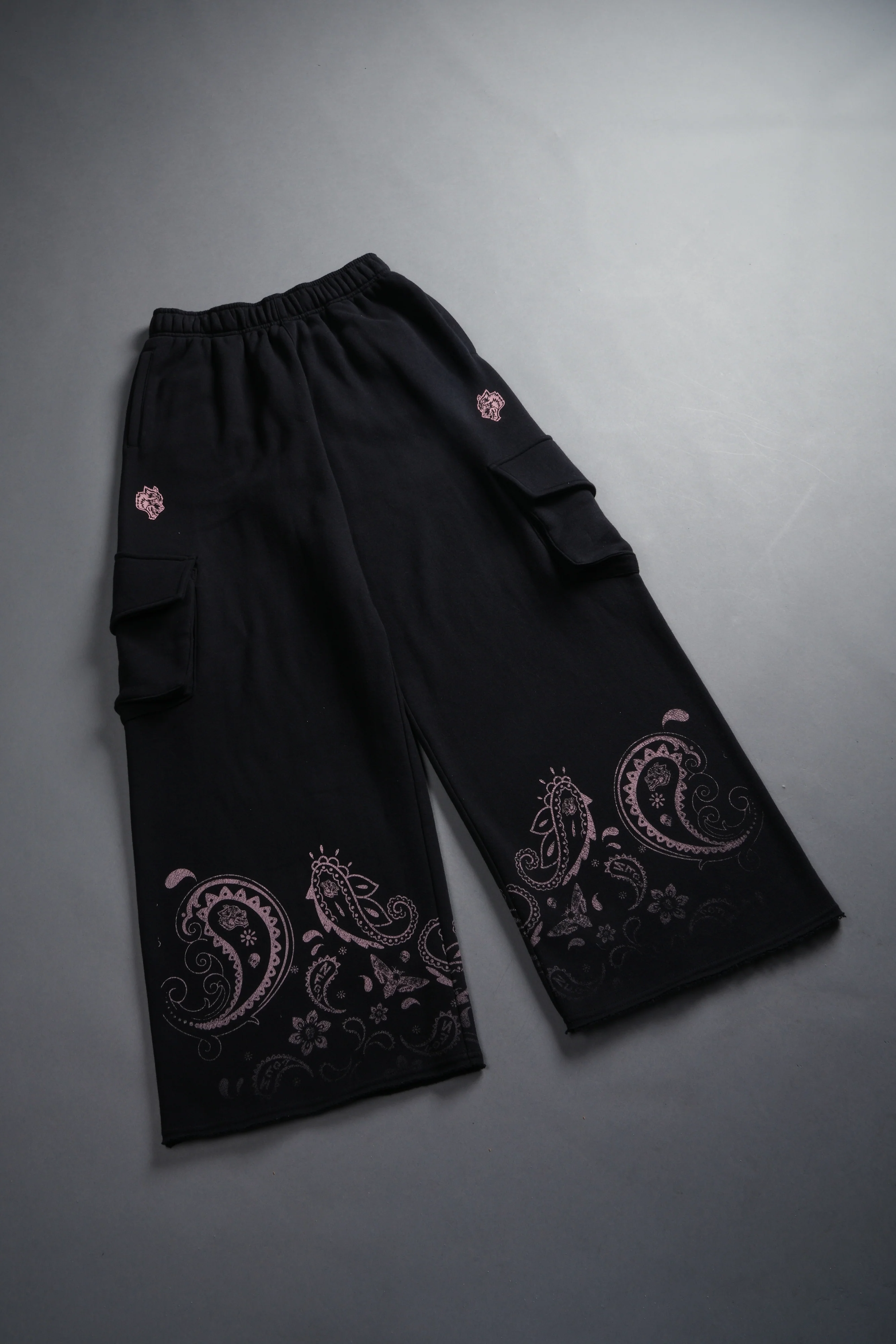Faded Paisley Durst Cargo Sweats in Black - Image 3