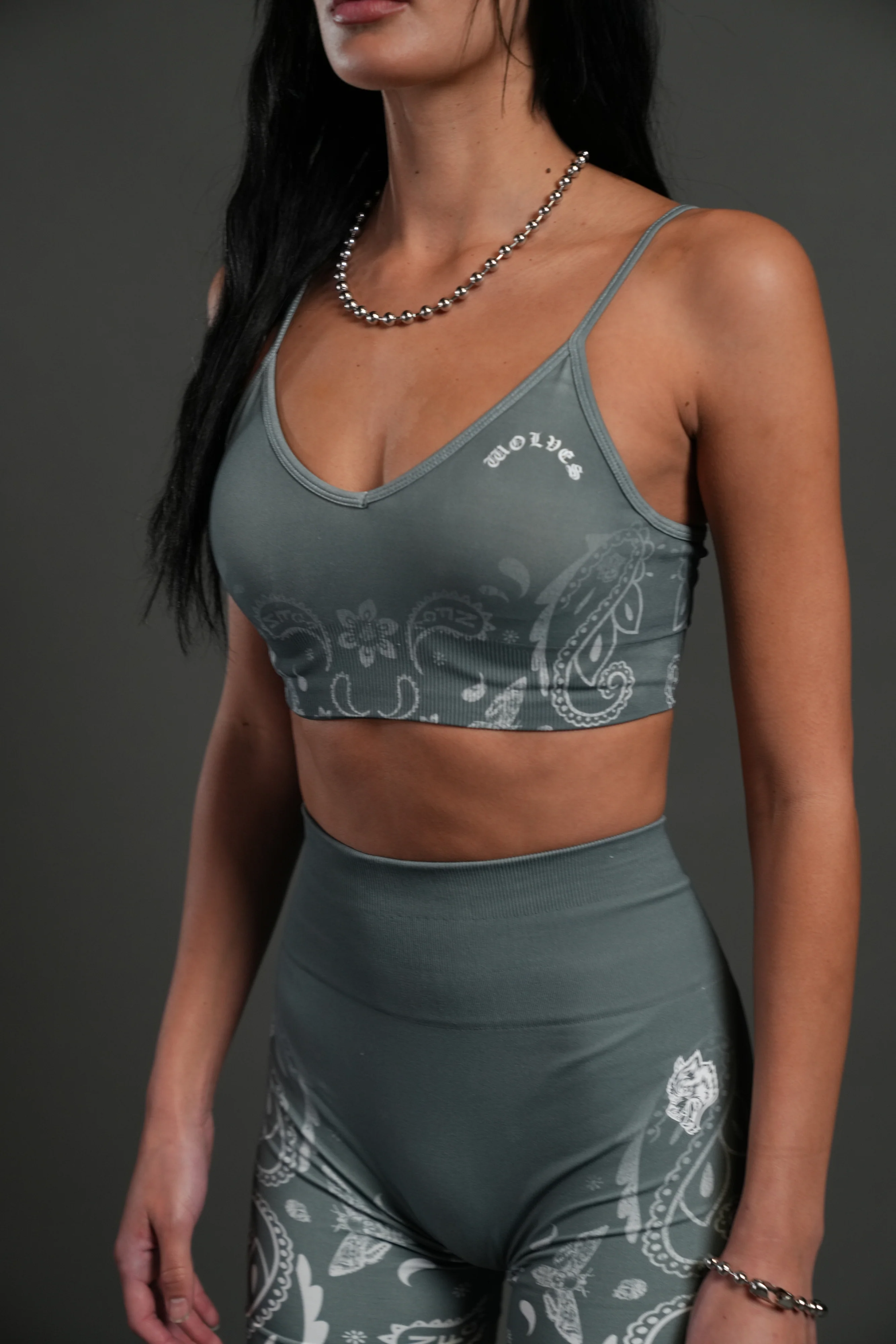 Faded Paisley "Maya" Soft Seamless Bra in Greek Stone - Image 5