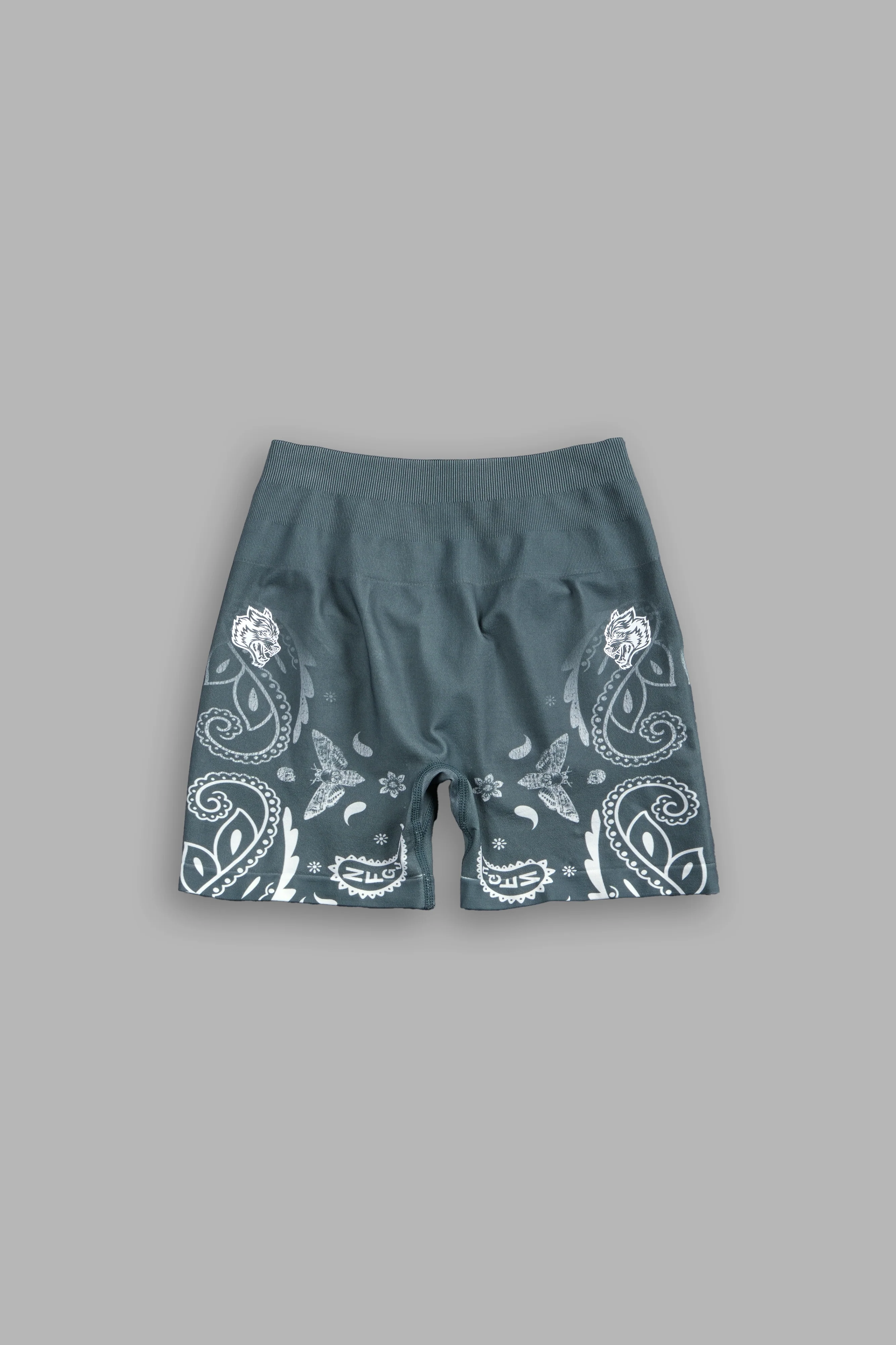 Faded Paisley "Stella" Soft Seamless Shorts in Greek Stone - Image 5