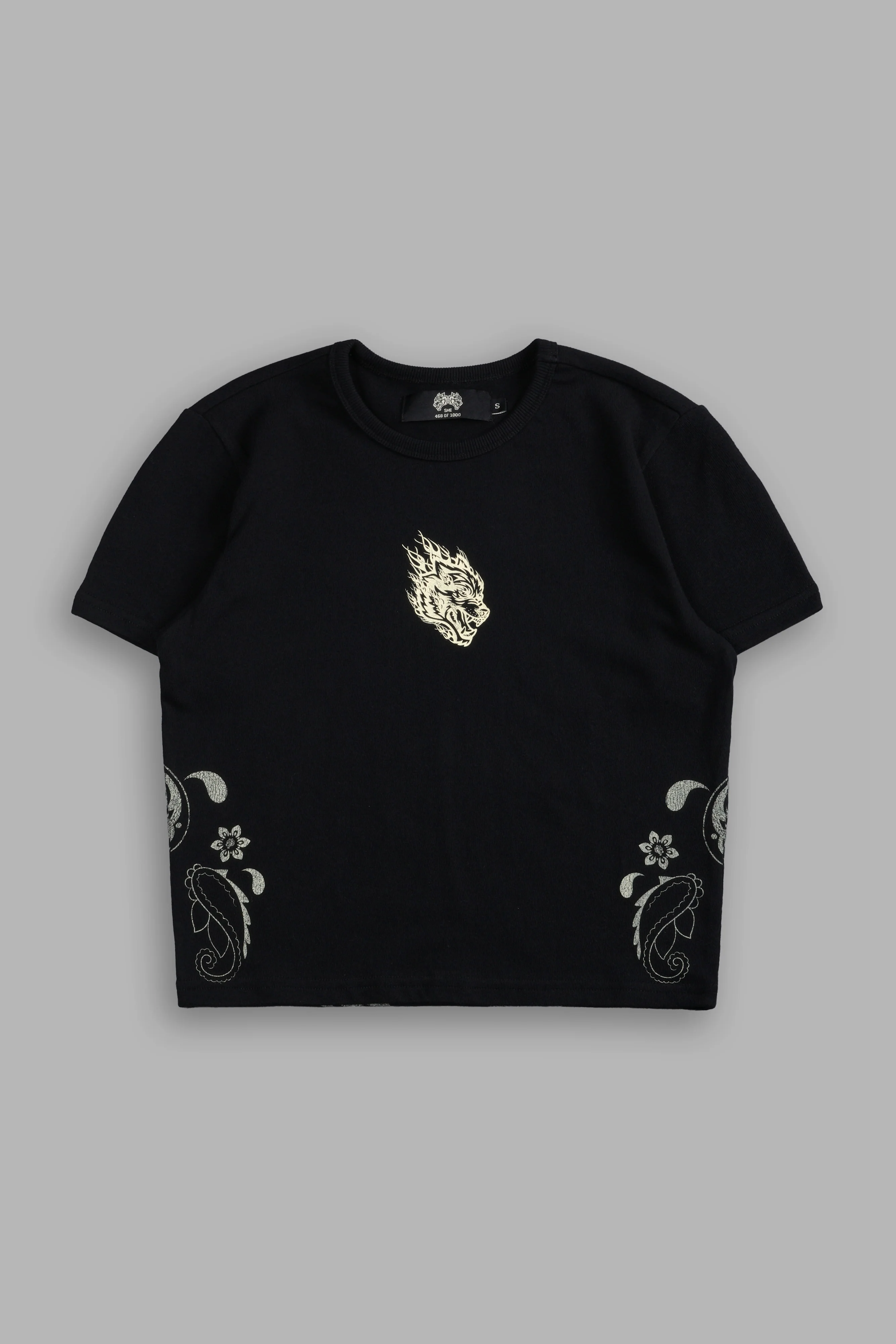 Faded Paisley "Timeless" Tee in Black - Image 4