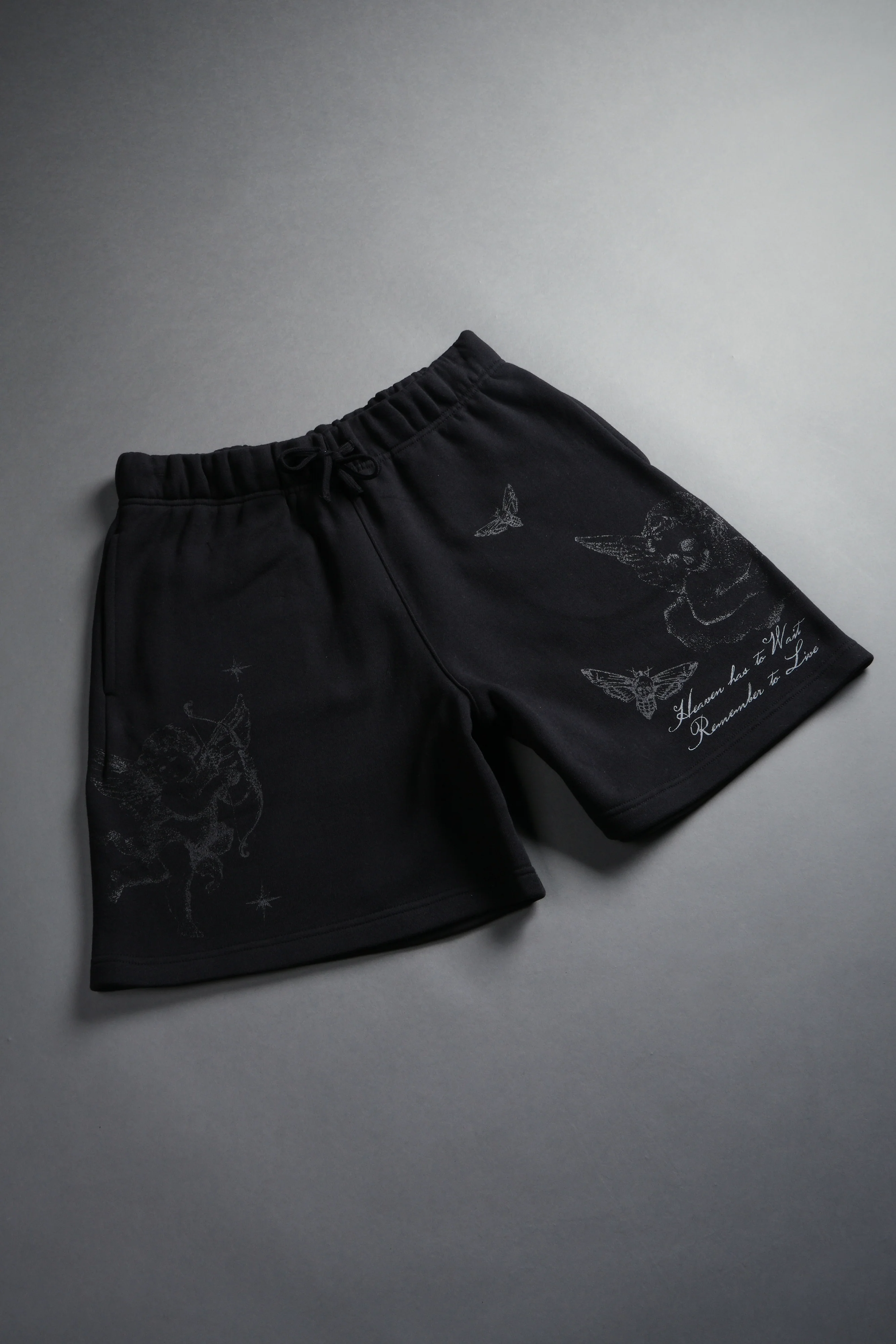 Fallen Cherub Oversized Post Lounge Sweat Shorts in Black - Image 3