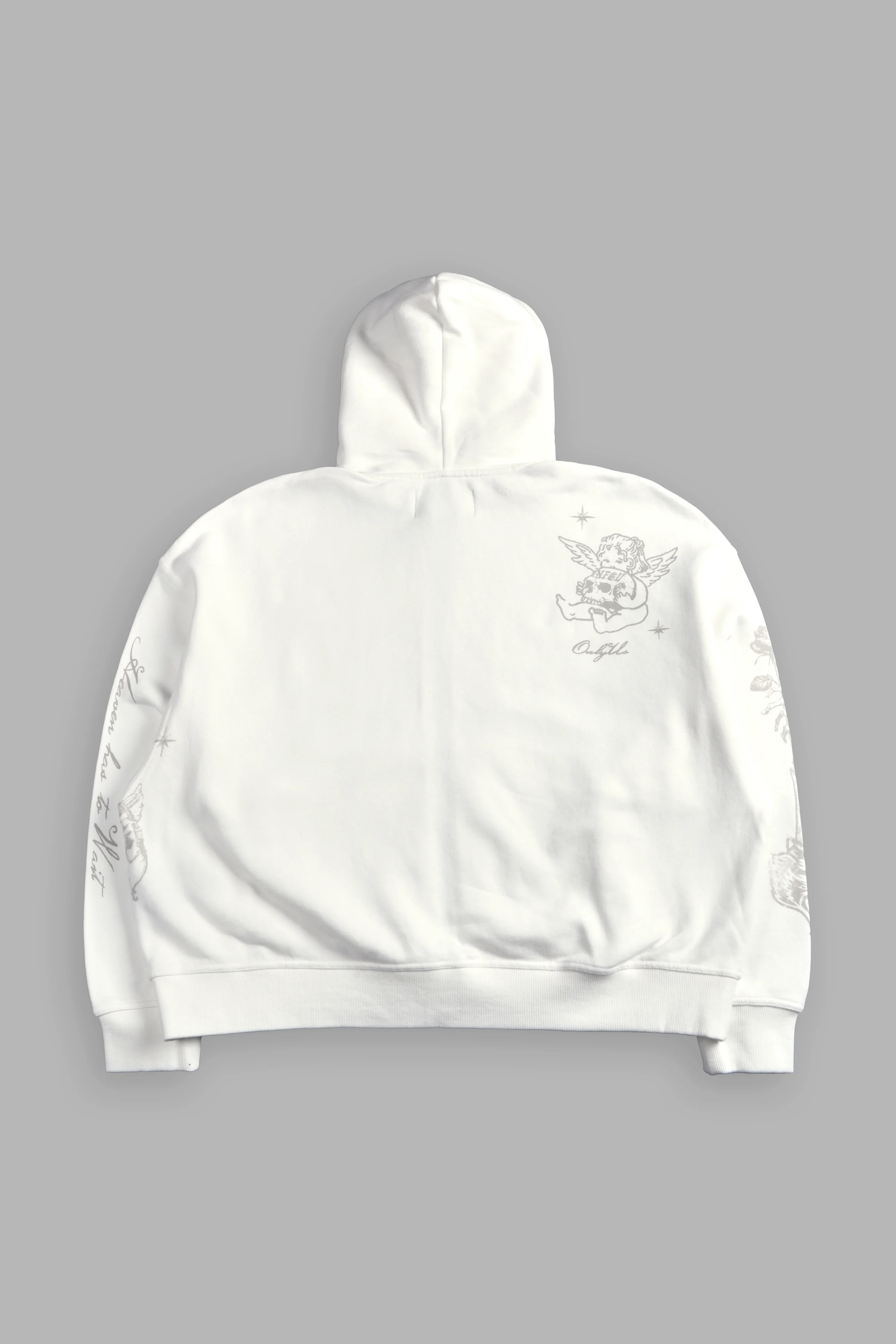 Fallen Cherub Vex Double Zip Hoodie in Cream - Image 2