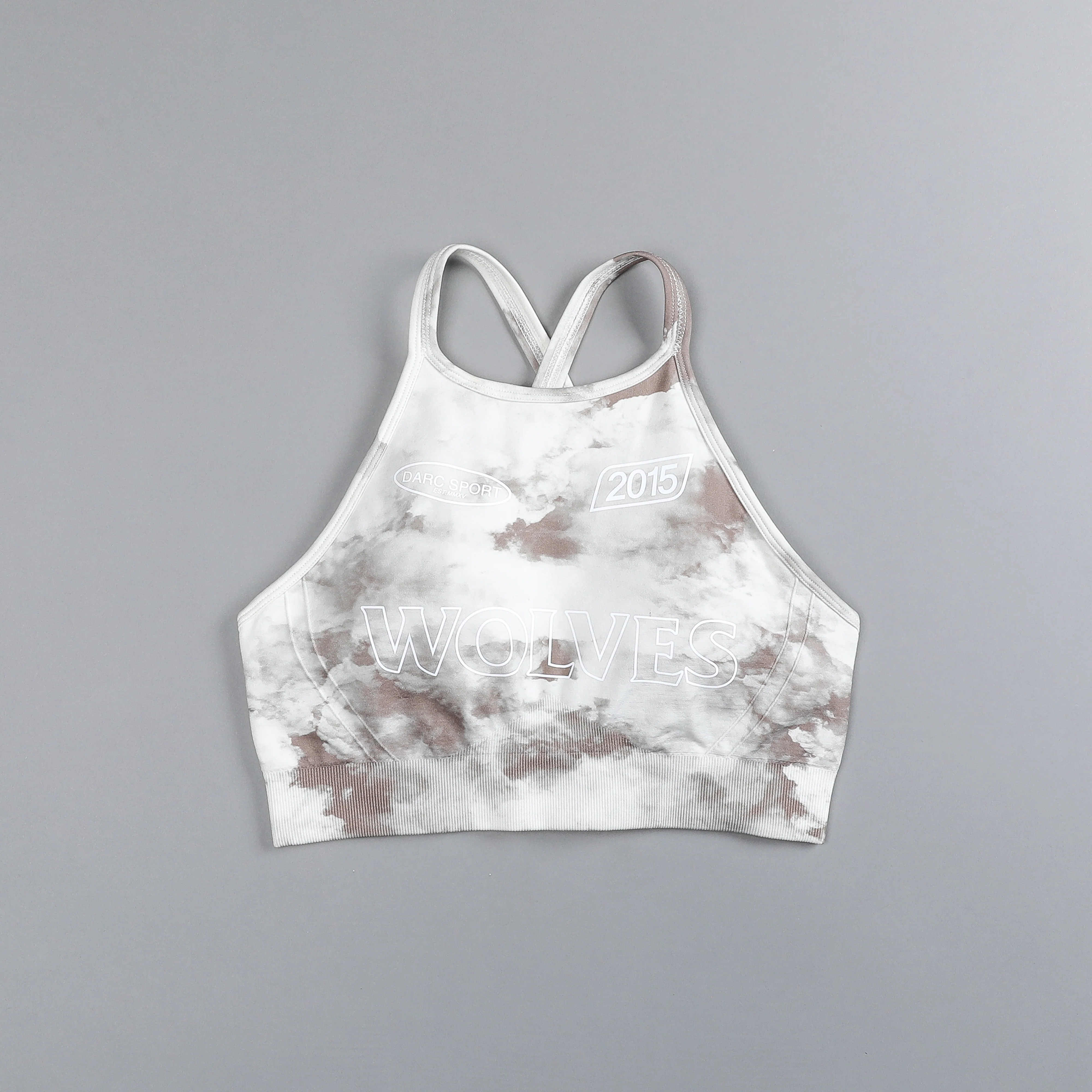 Faster "Everson Seamless" High Neck Bra in Stone Ghost Clouds - Image 3