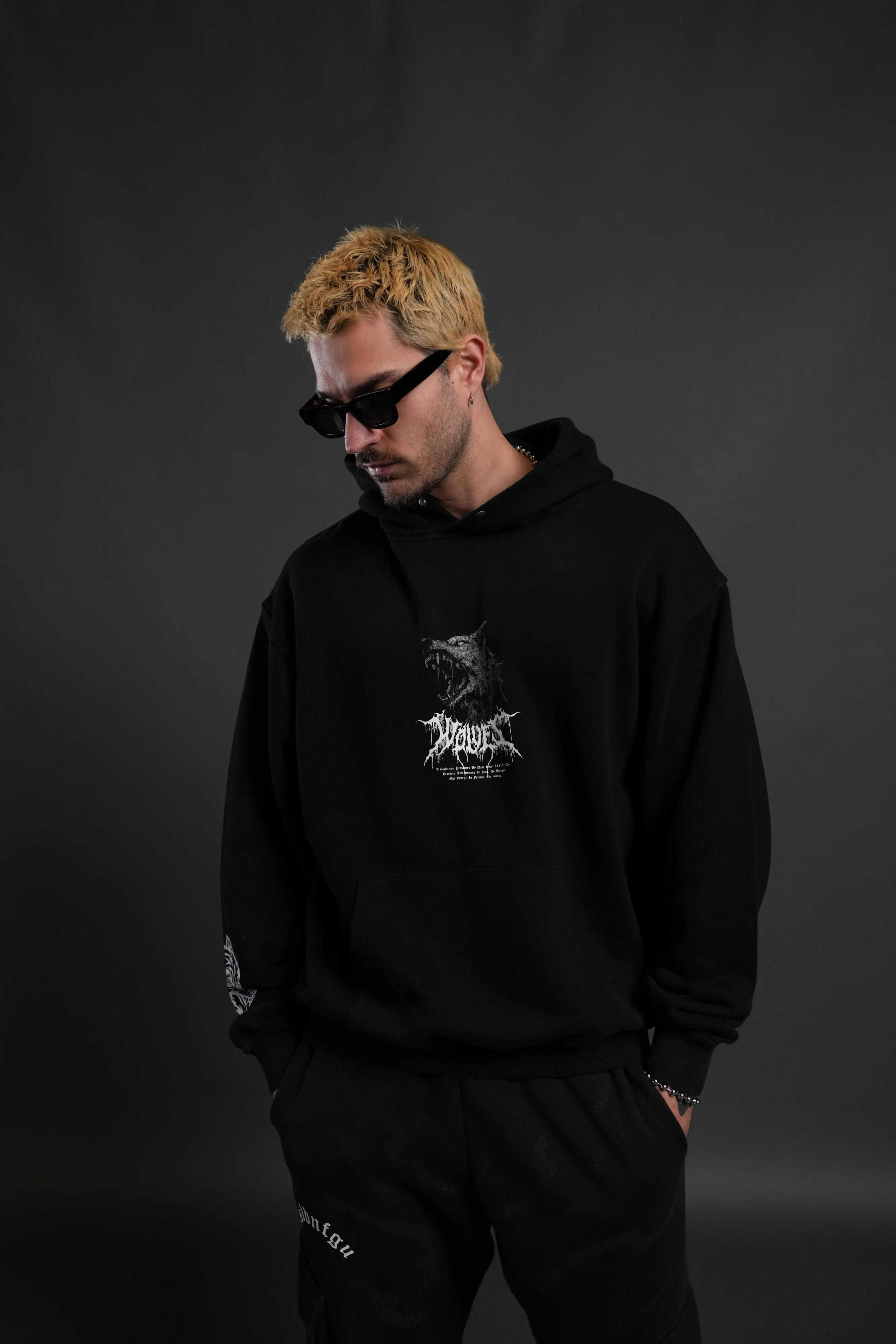 Fenrir Storm "Pierce" Hoodie in Black Drift Wash - Image 2