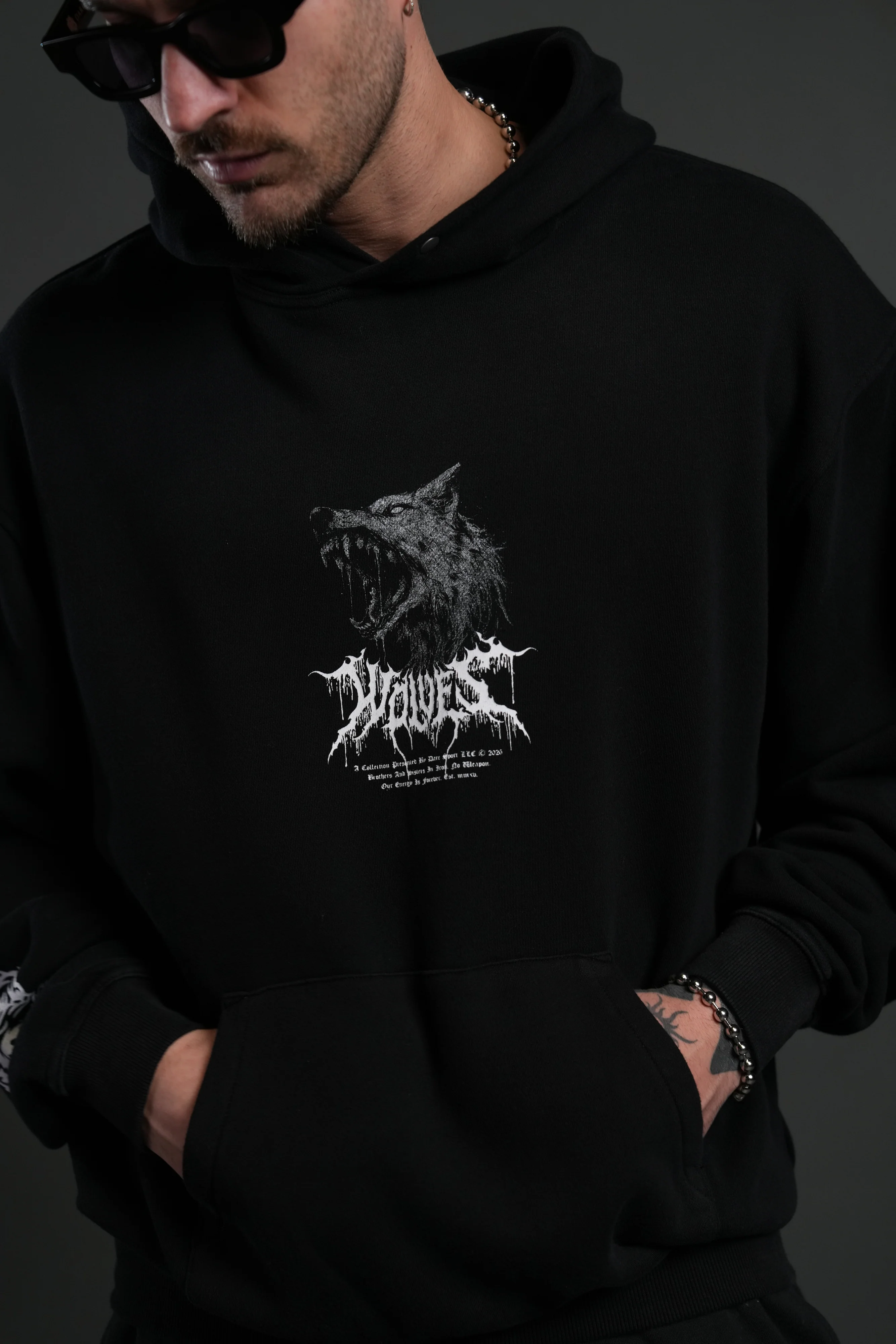 Fenrir Storm "Pierce" Hoodie in Black Drift Wash - Image 7