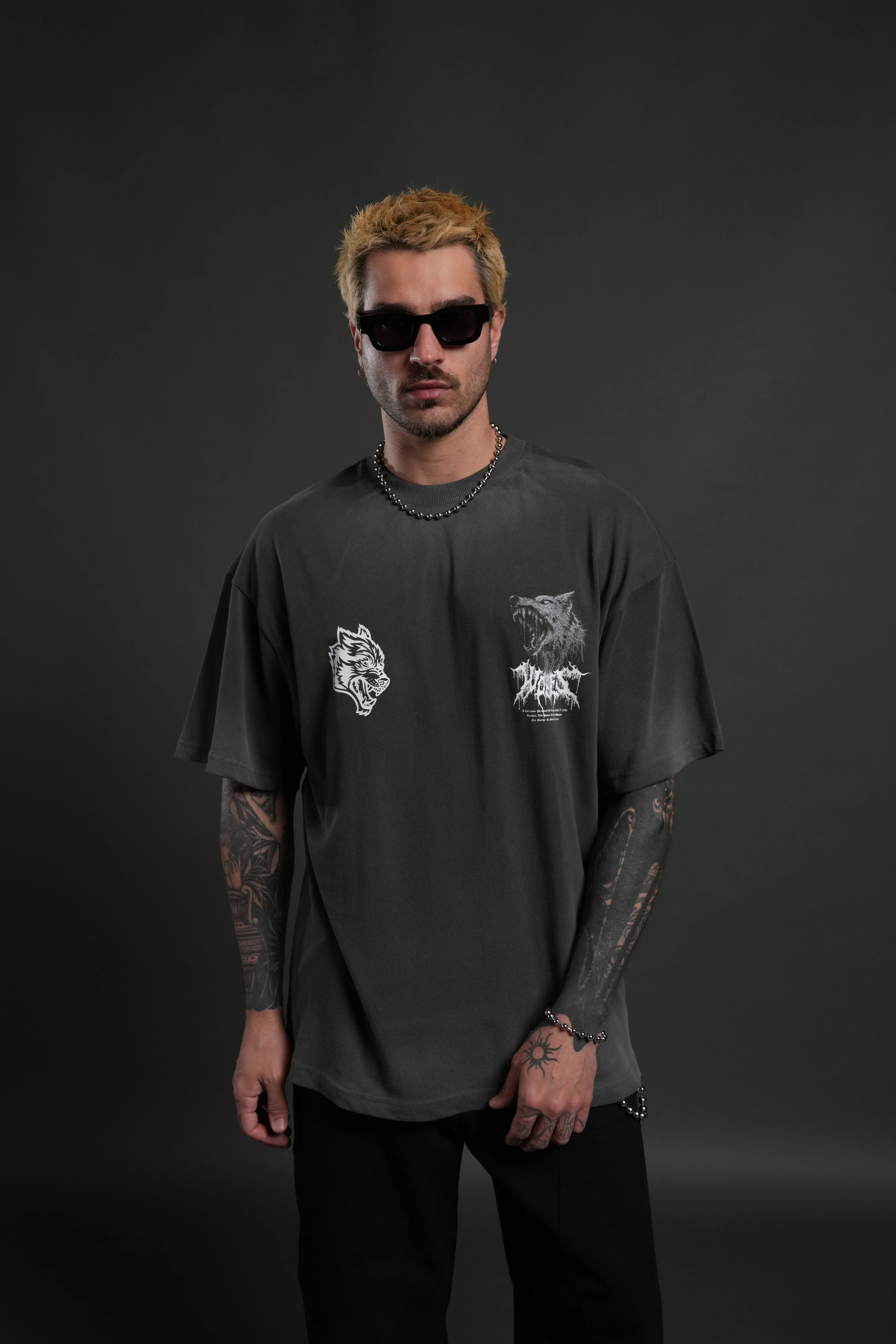 Fenrir Storm "Premium" Oversized Tee in Wolf Gray Drift Wash - Image 2