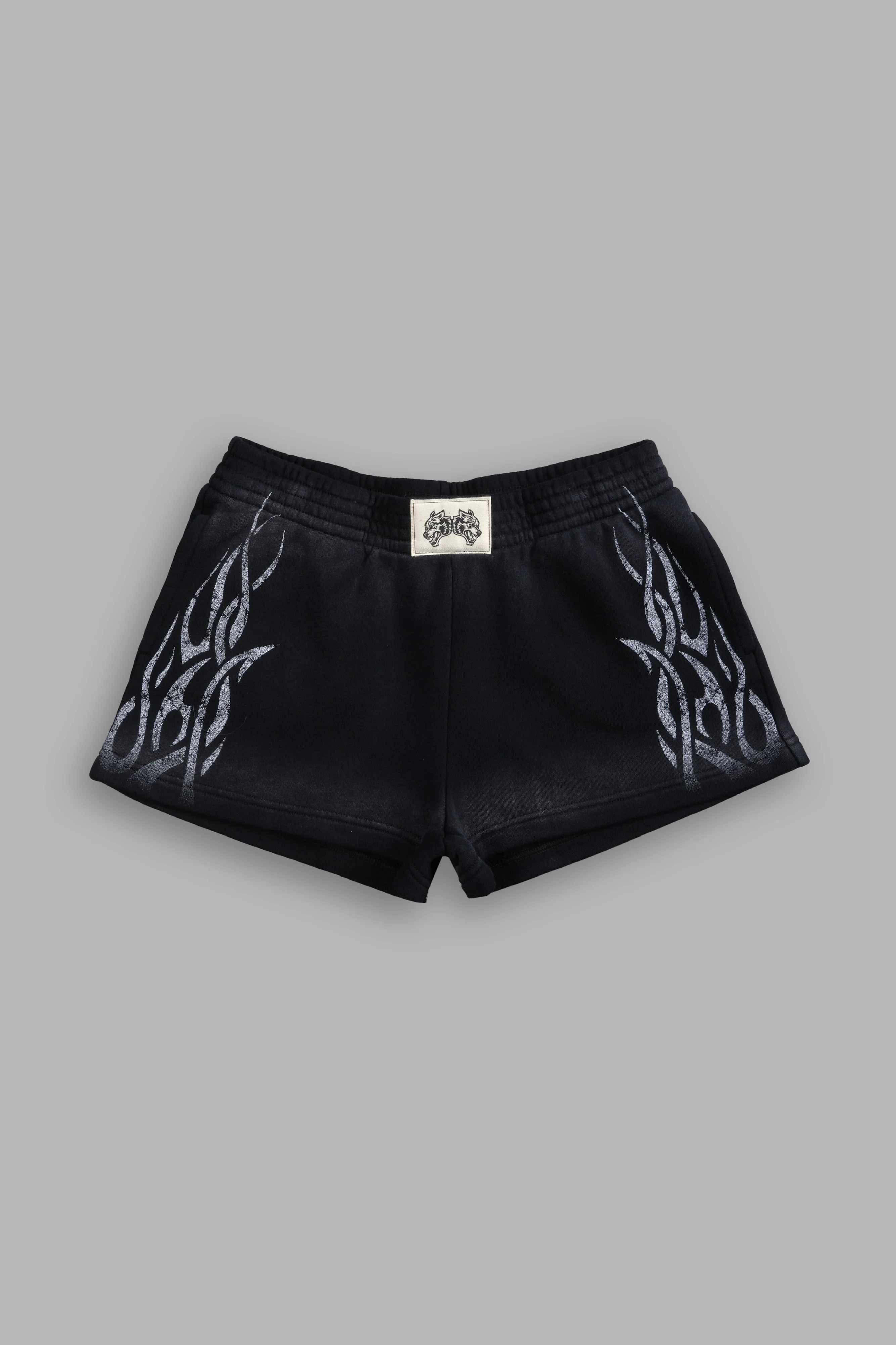 Finite Flame Ellie Sweat Shorts in Black Drift Wash - Image 3