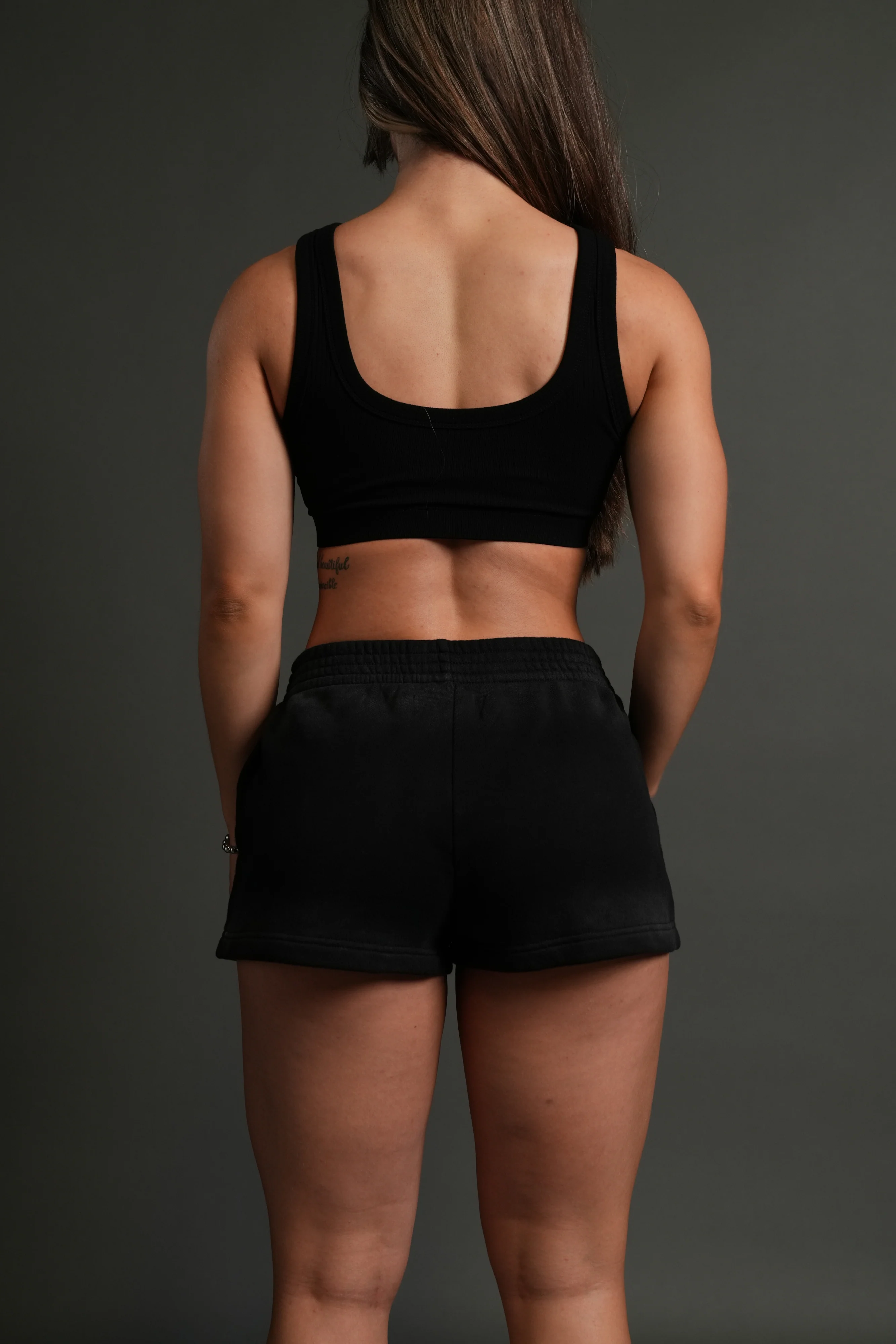 Finite Flame Ellie Sweat Shorts in Black Drift Wash - Image 5