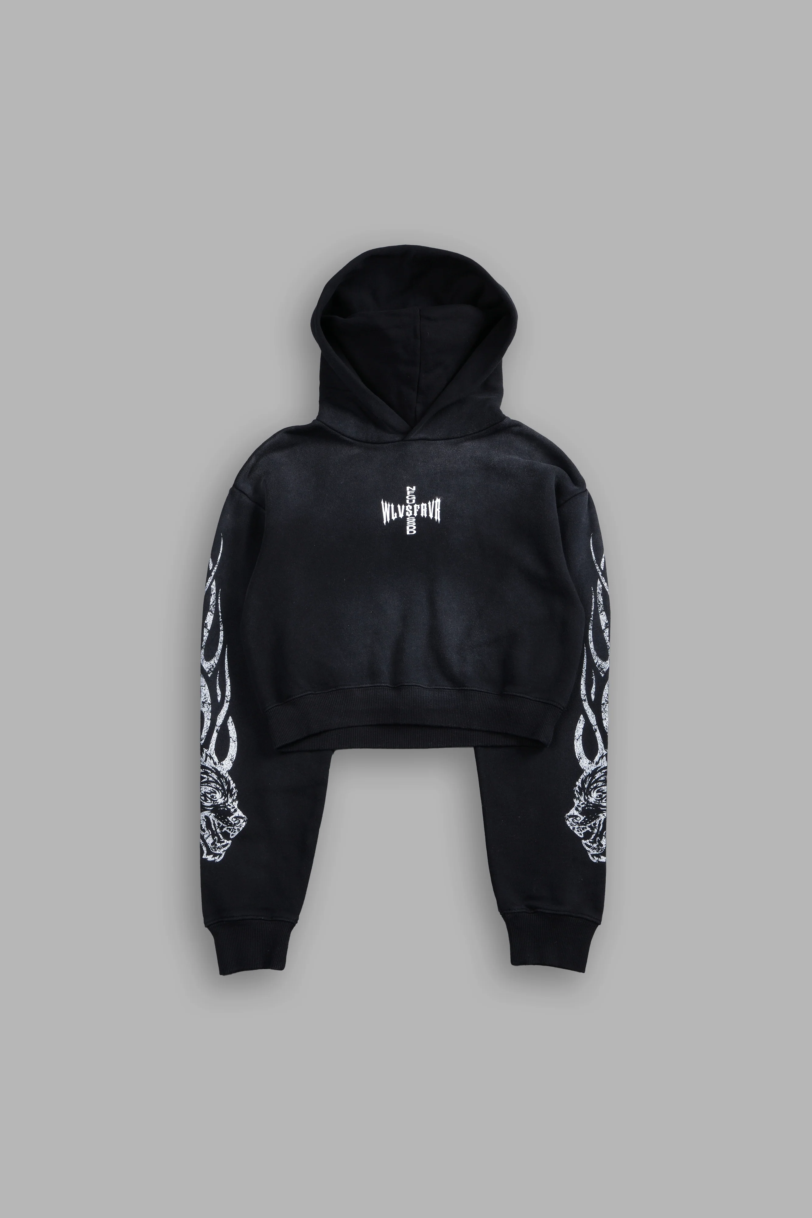 Finite Flame "Rose" She Hoodie in Black Drift Wash - Image 2
