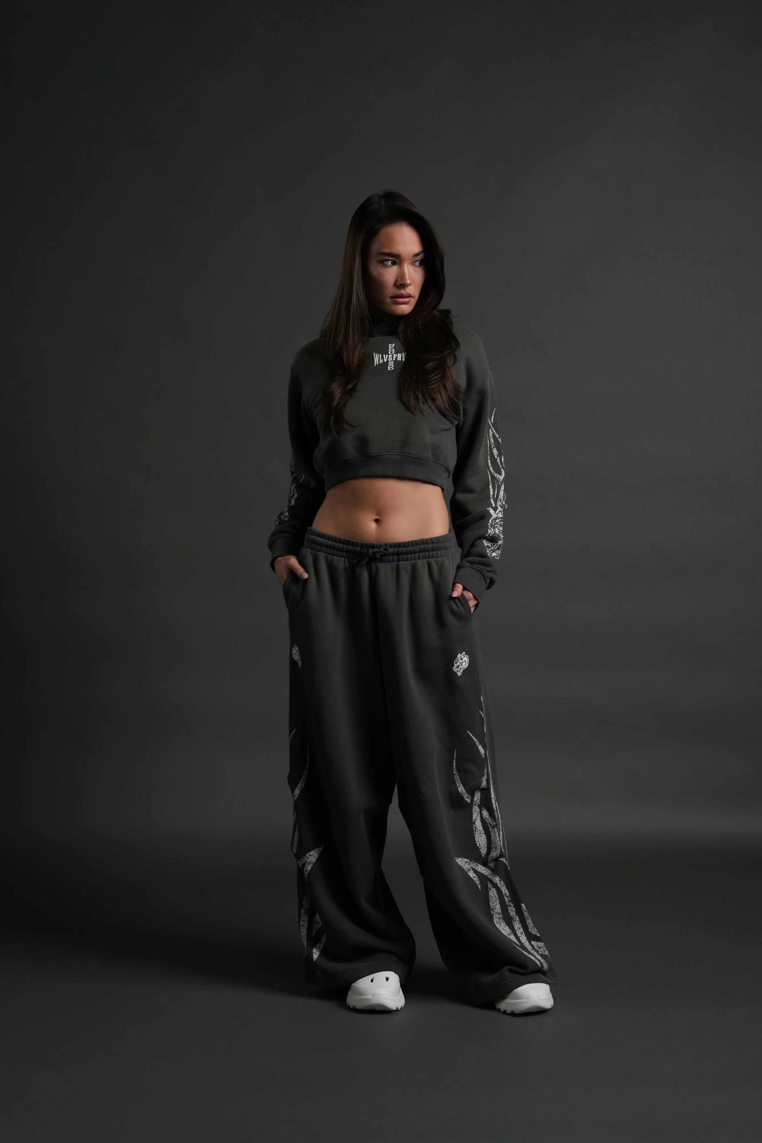 Finite Flame "Rose" She Hoodie in Wolf Gray Drift Wash - Image 3