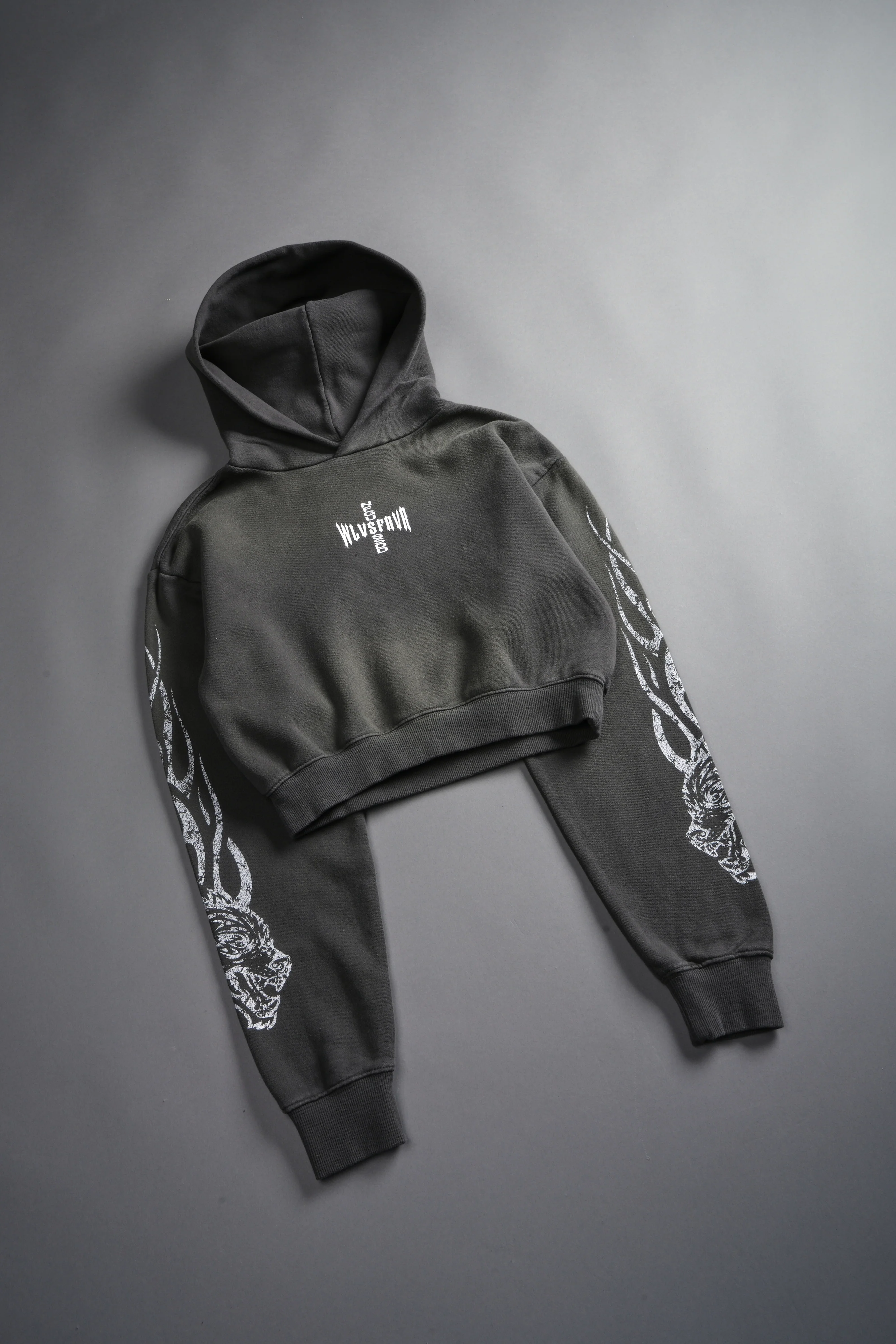 Finite Flame "Rose" She Hoodie in Wolf Gray Drift Wash - Image 5