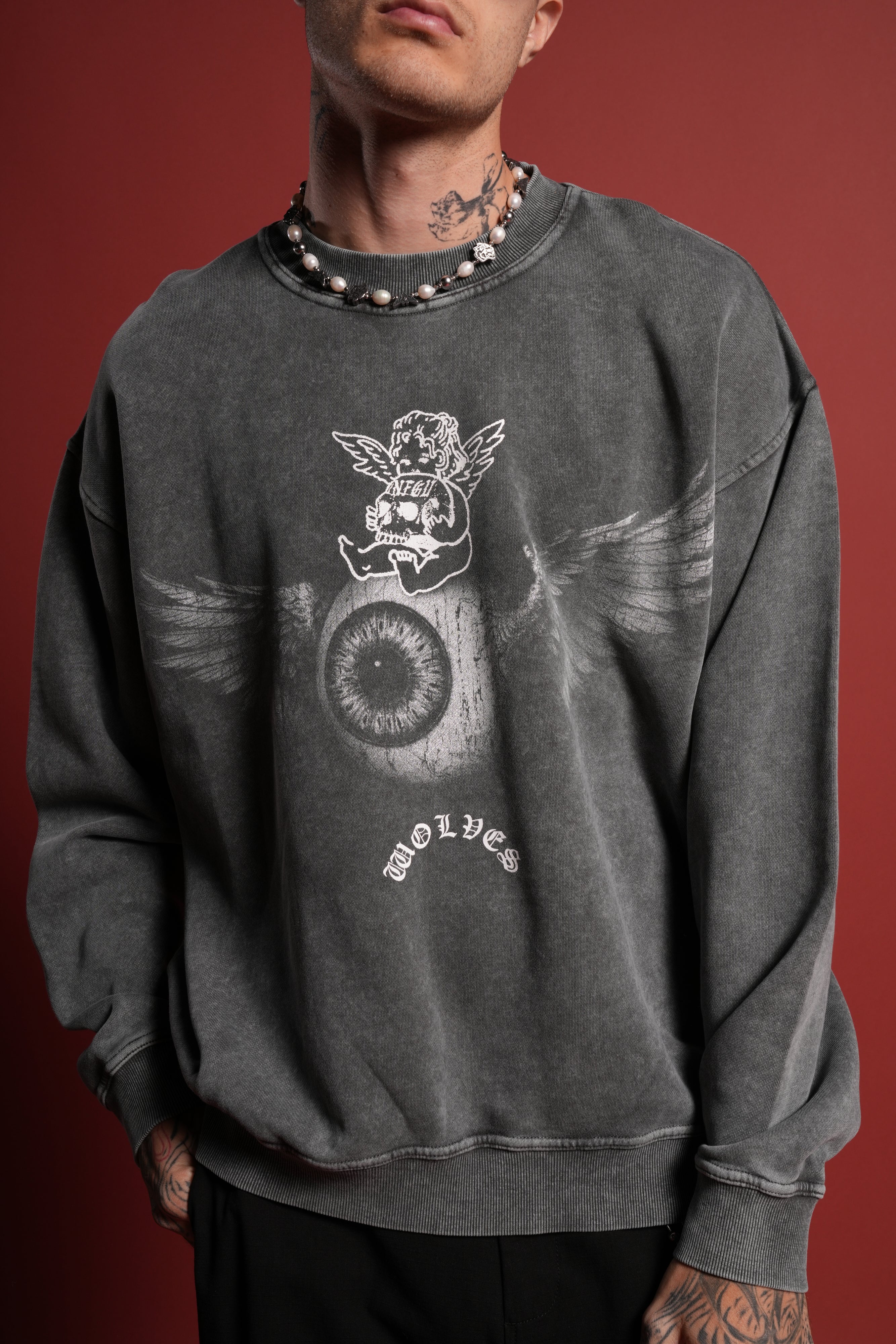 Flight Club London Crewneck in Wolf Gray - Image 5