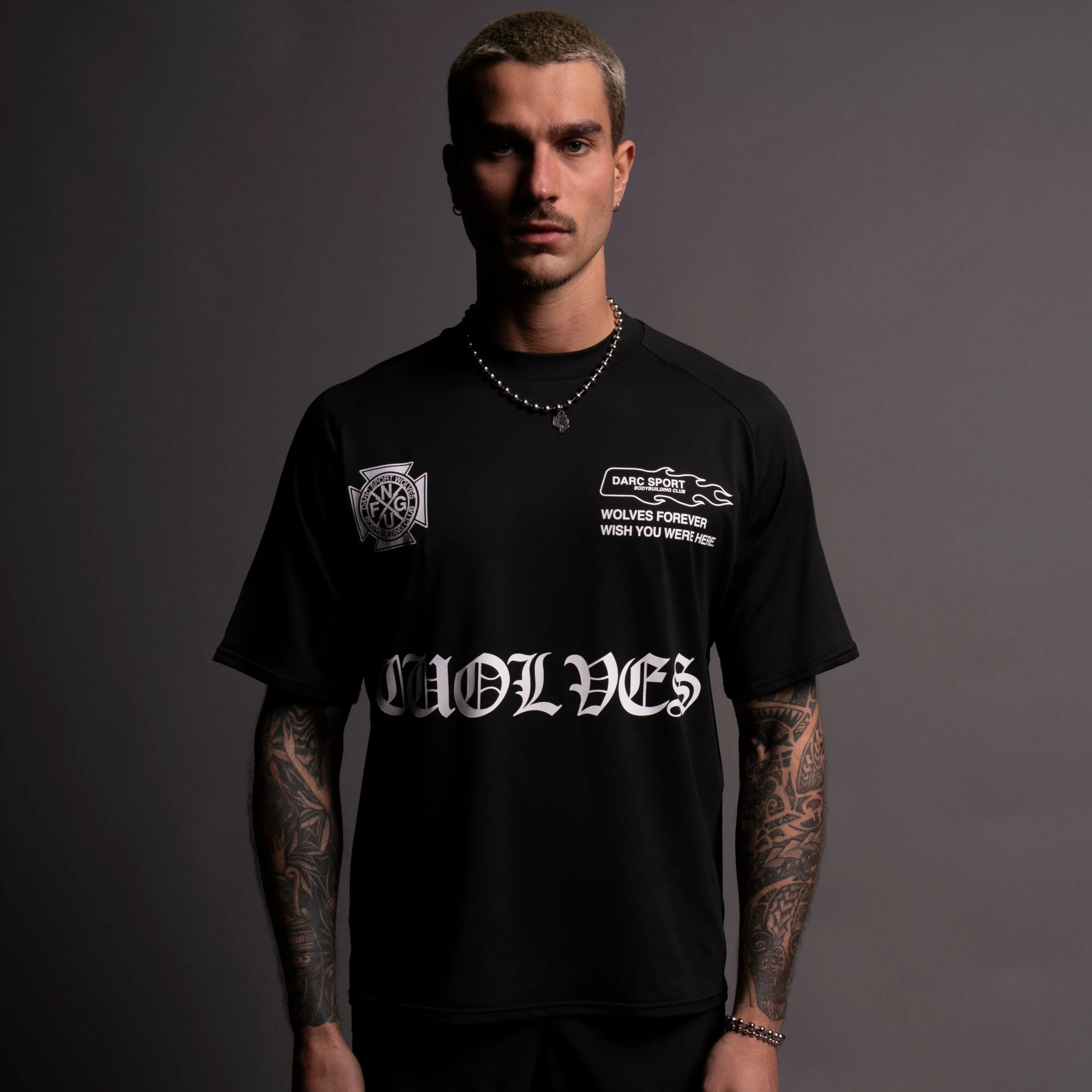 Forged "Dry Wolf" Raglan Tee in Black - Image 2