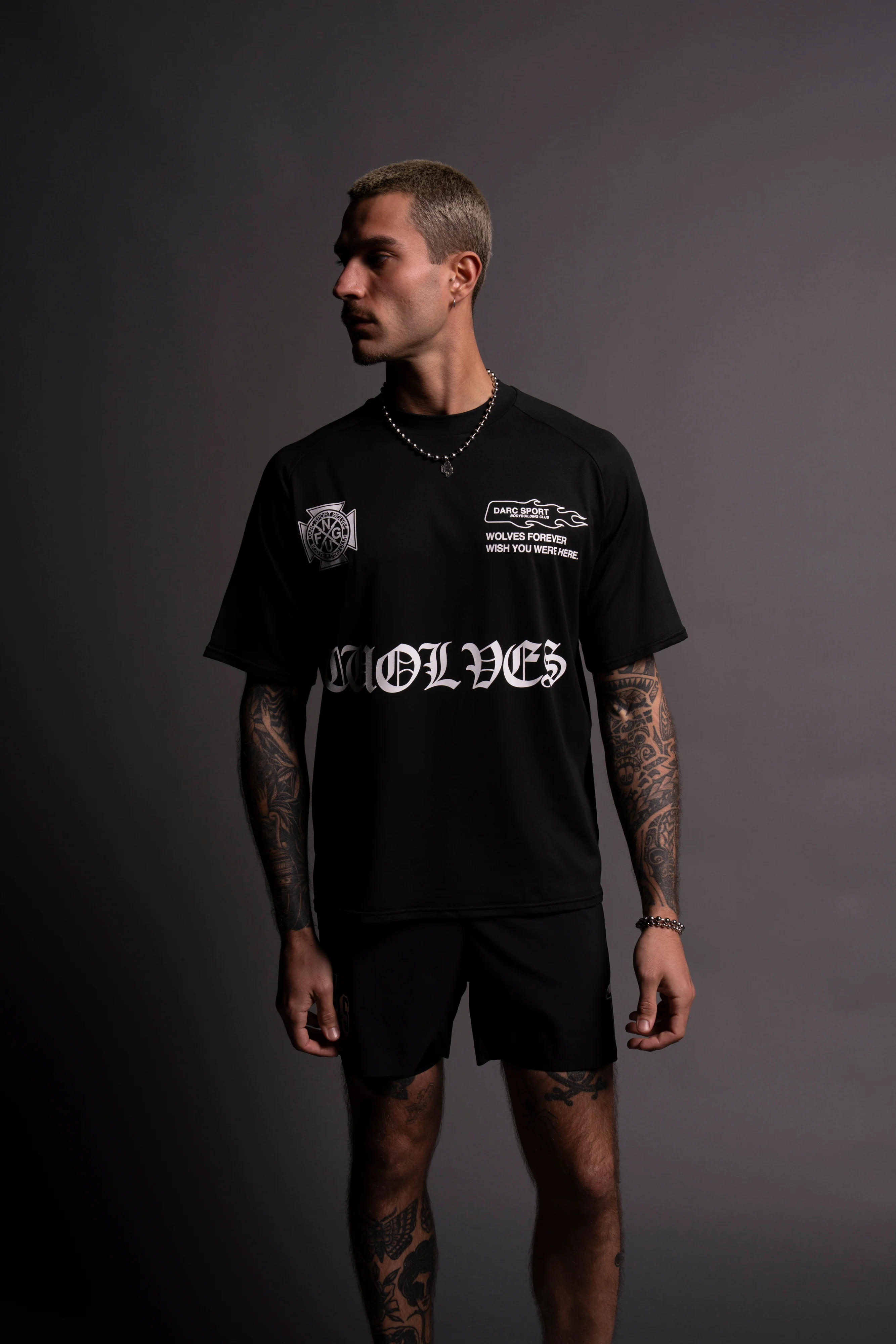 Forged "Dry Wolf" Raglan Tee in Black - Image 4