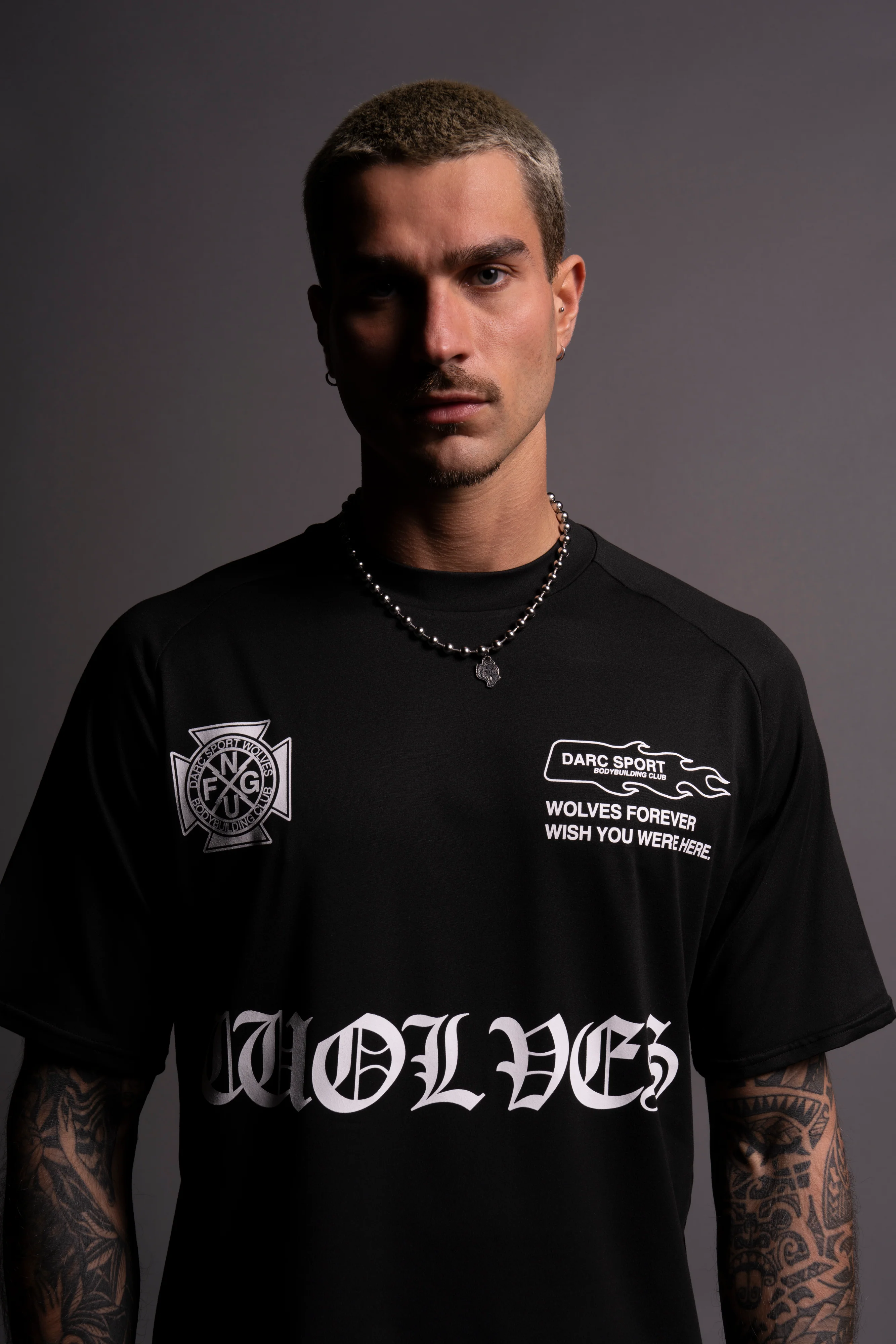 Forged "Dry Wolf" Raglan Tee in Black - Image 6
