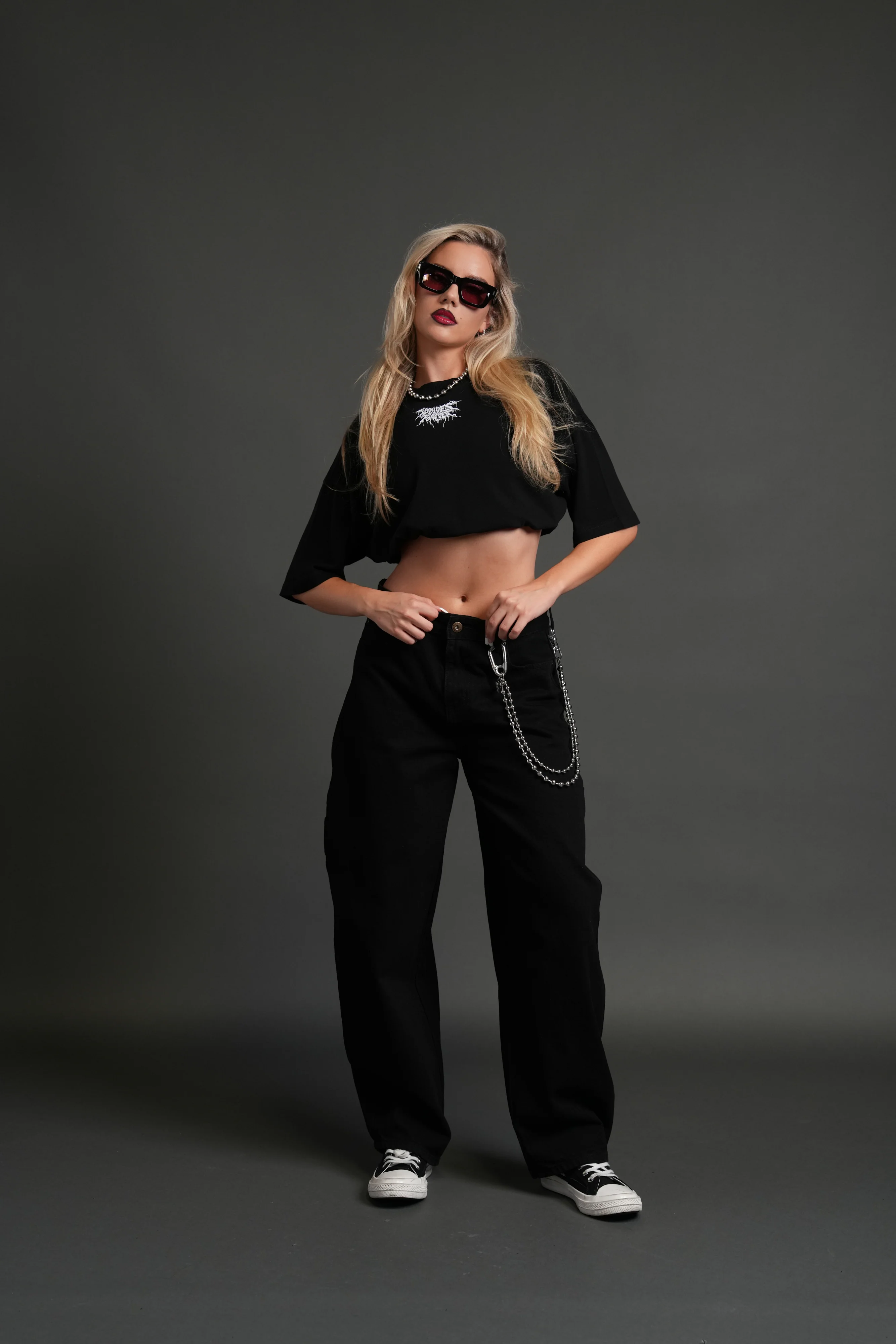 Forged From Iron Bungee Cropped Tee in Black - Image 5
