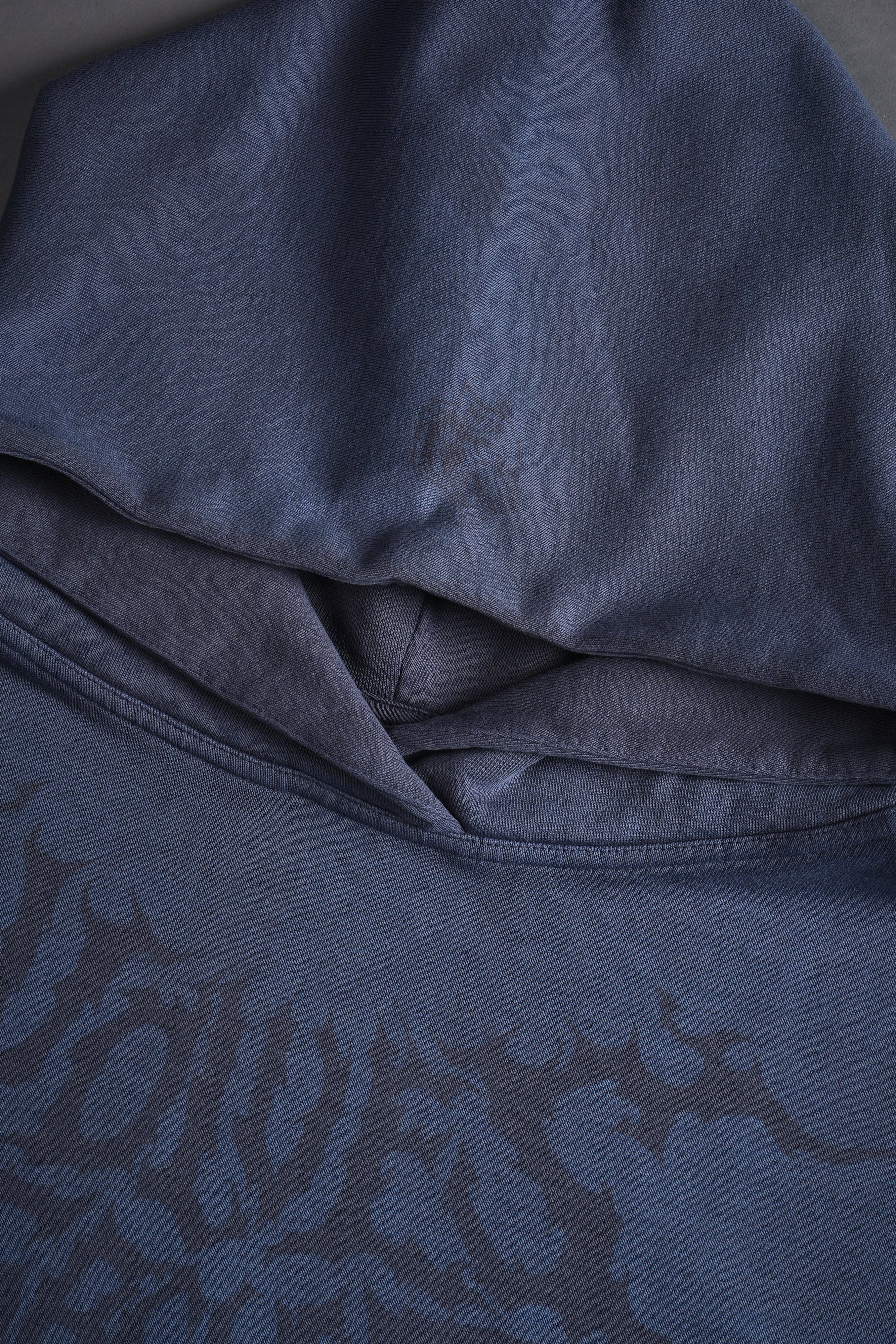 Forged From Iron Grunge Gage Cap Sleeve Hoodie in Midnight Blue Horizon Sun Fade - Image 9