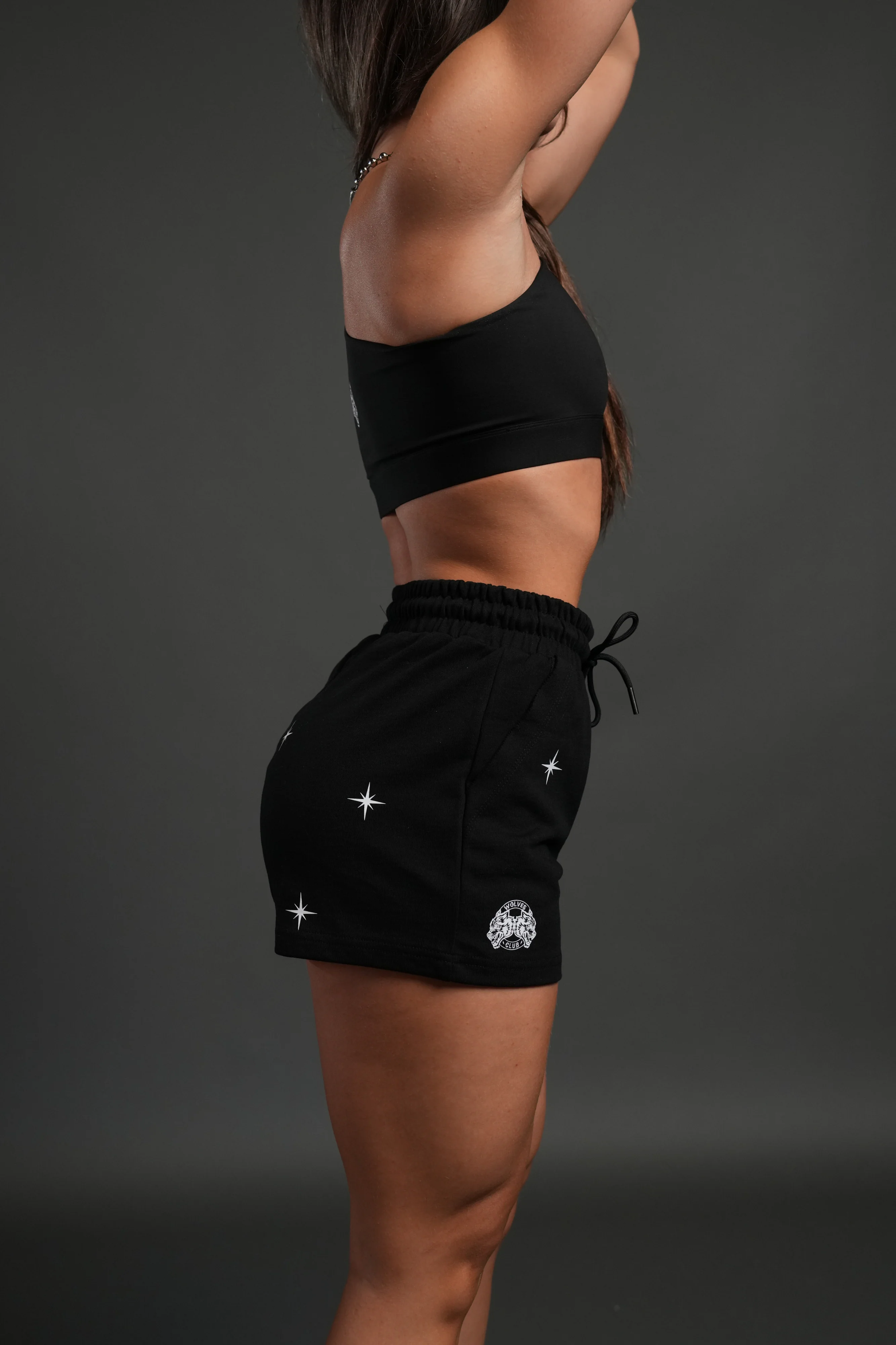 FRVR In The Stars Comfy Sweat Shorts in Black - Image 4