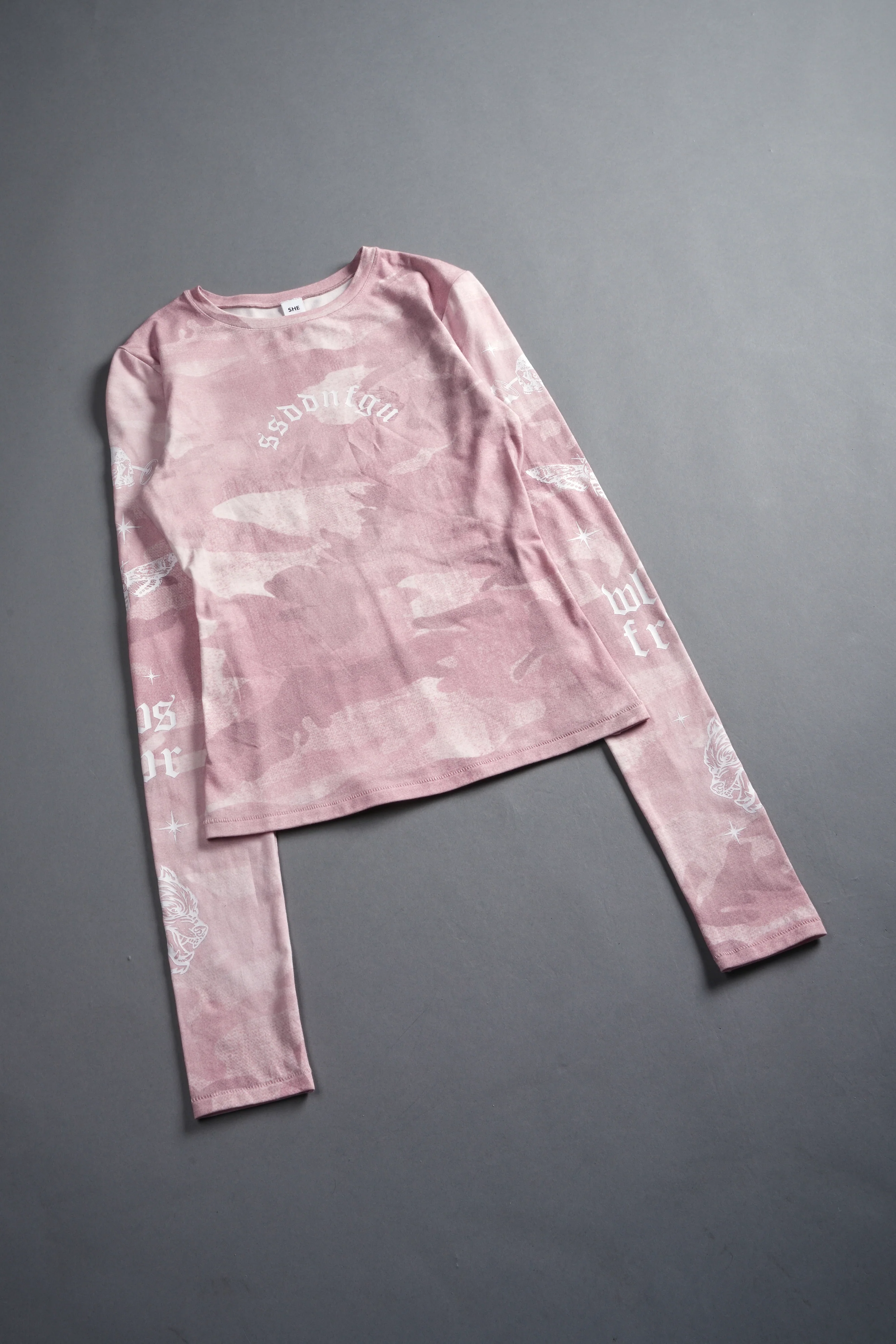 FRVR in the Stars "Eden" L/S Tee in Blush Vintage Woodland Camo - Image 3