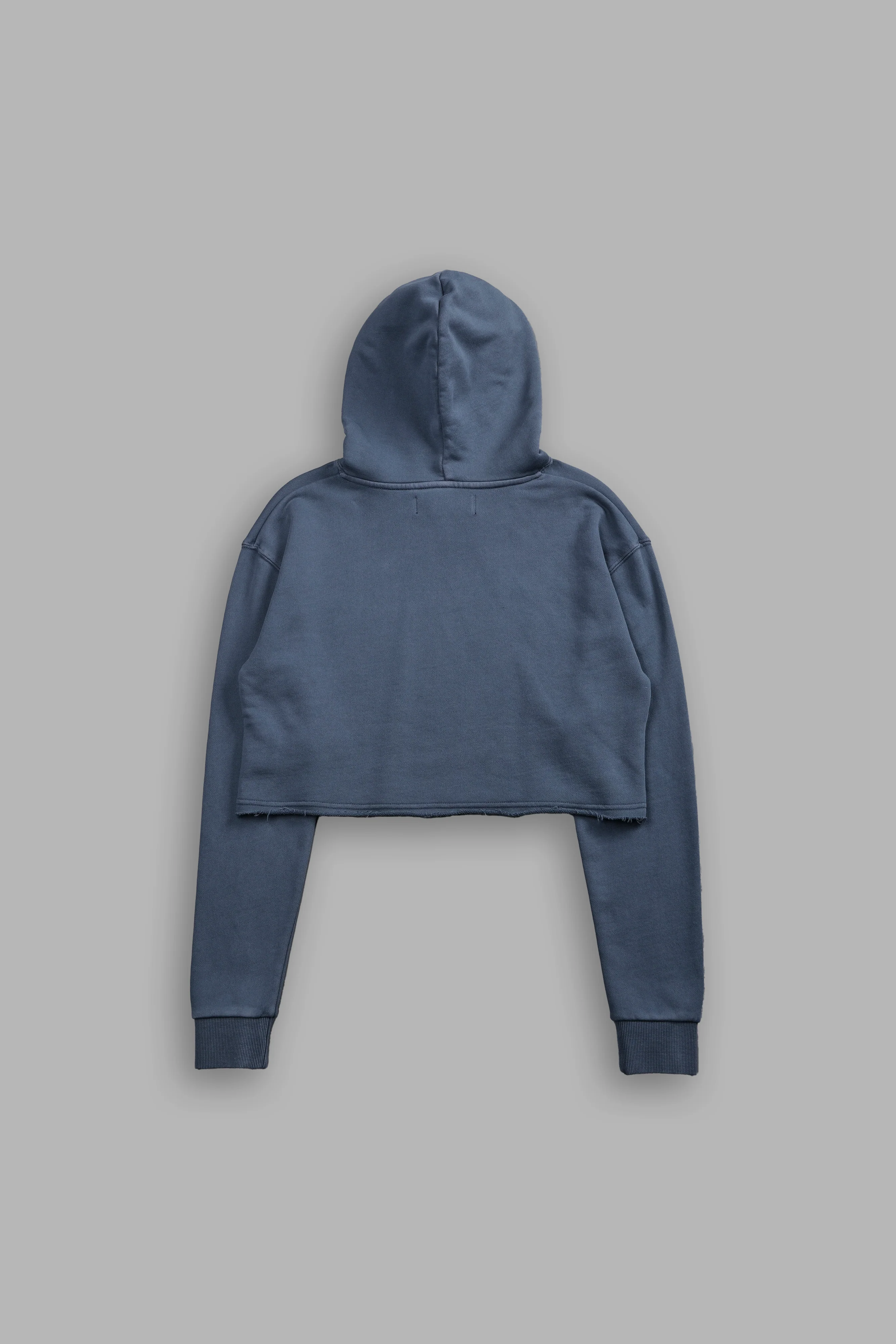 Gritty "Pierce" (Cropped) Hoodie in Darc Blue - Image 4