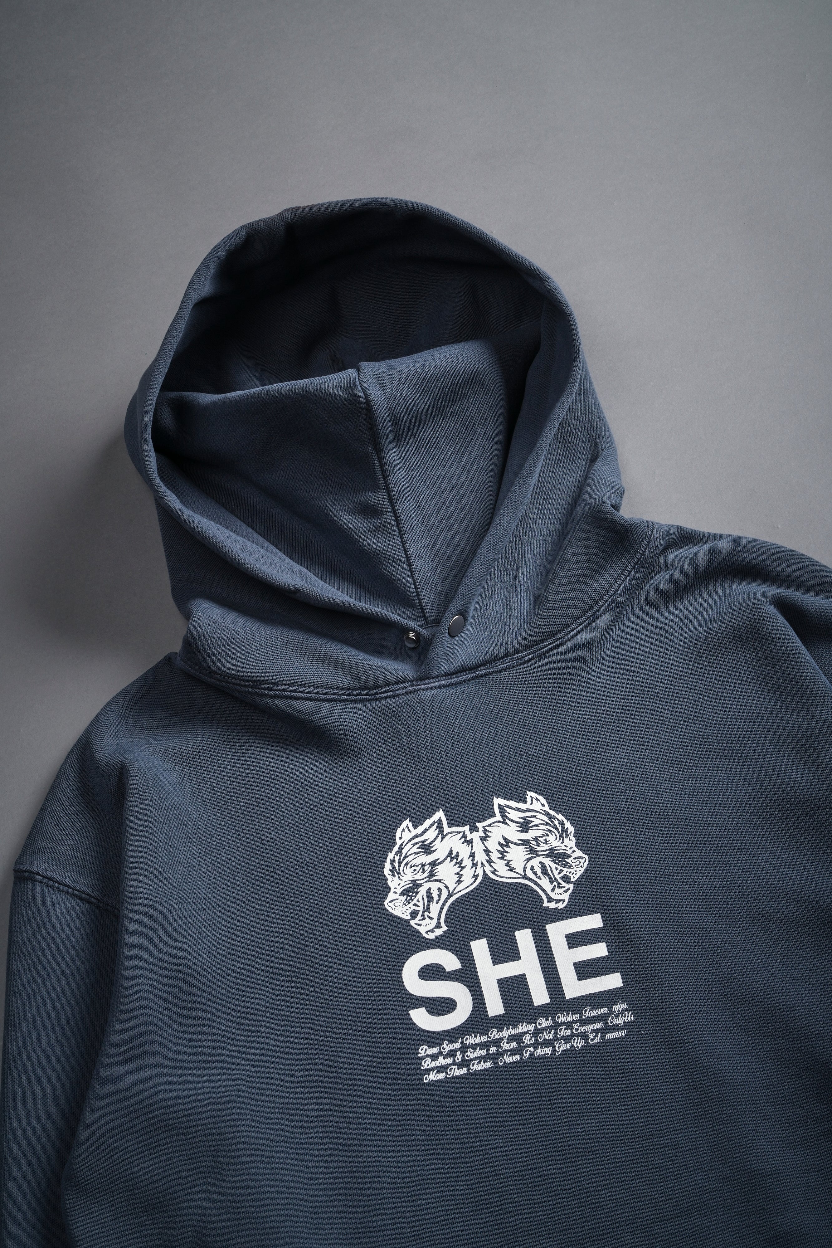 Gritty "Pierce" (Cropped) Hoodie in Darc Blue - Image 6