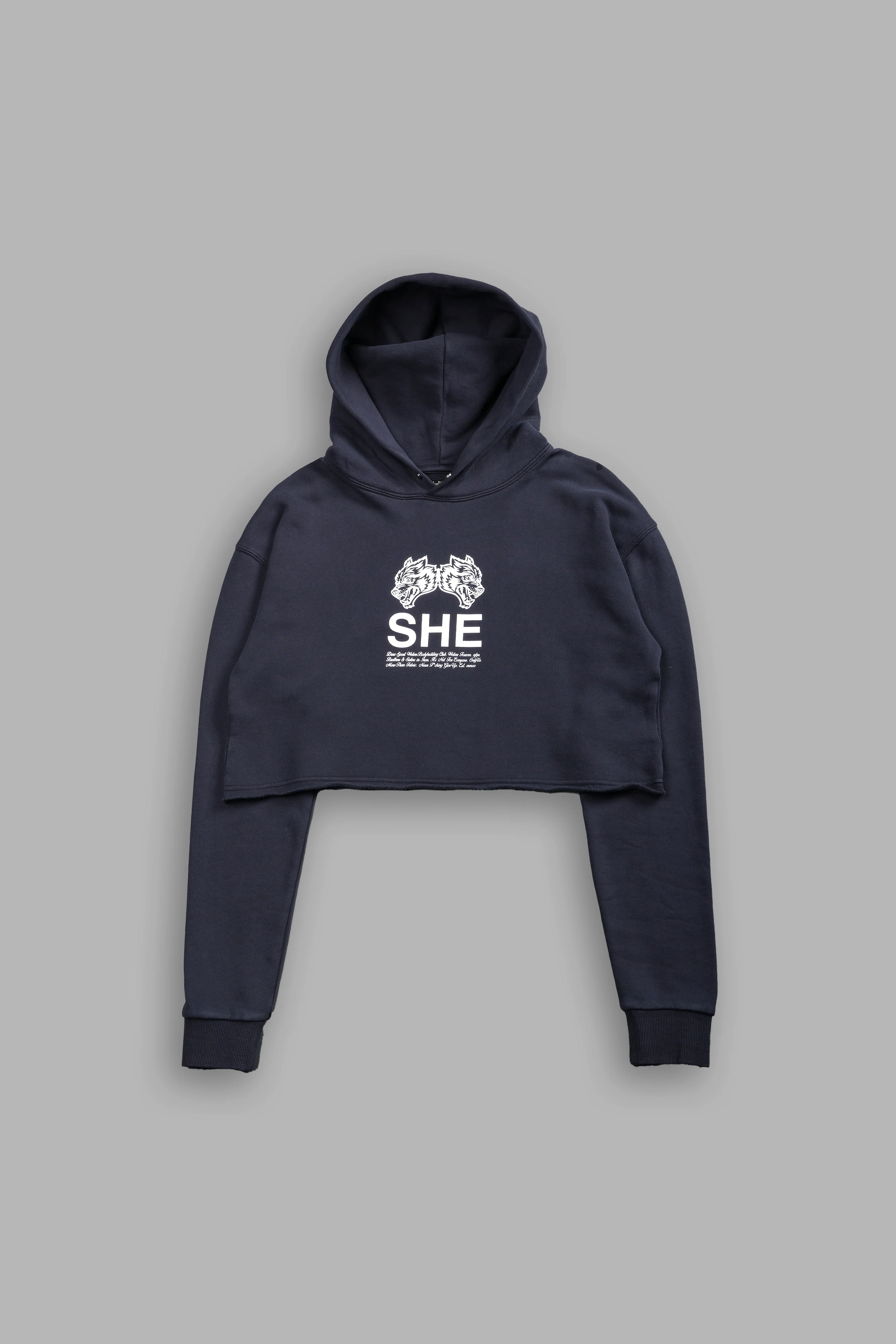 Gritty "Pierce" (Cropped) Hoodie in Midnight Blue - Image 3