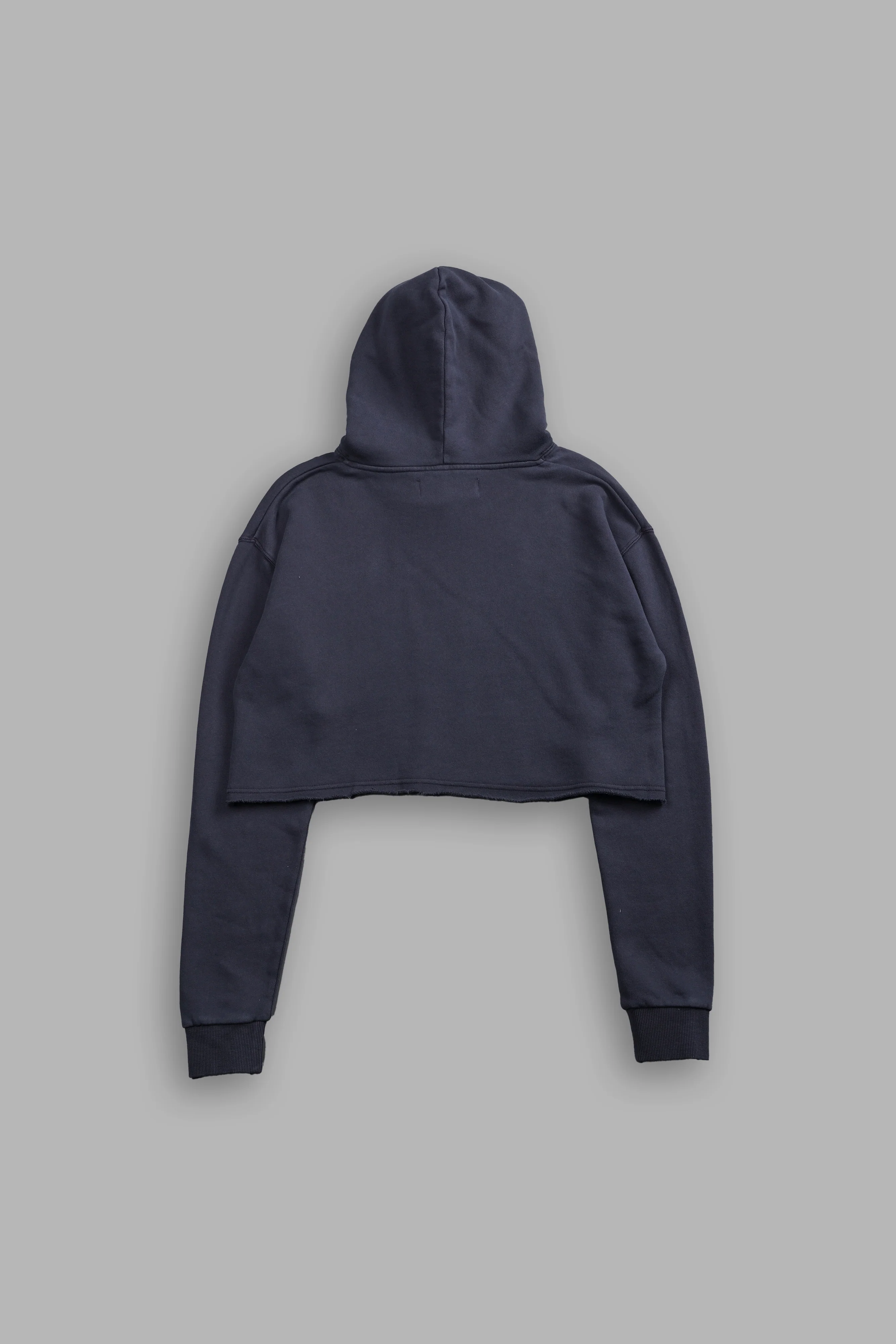 Gritty "Pierce" (Cropped) Hoodie in Midnight Blue - Image 4