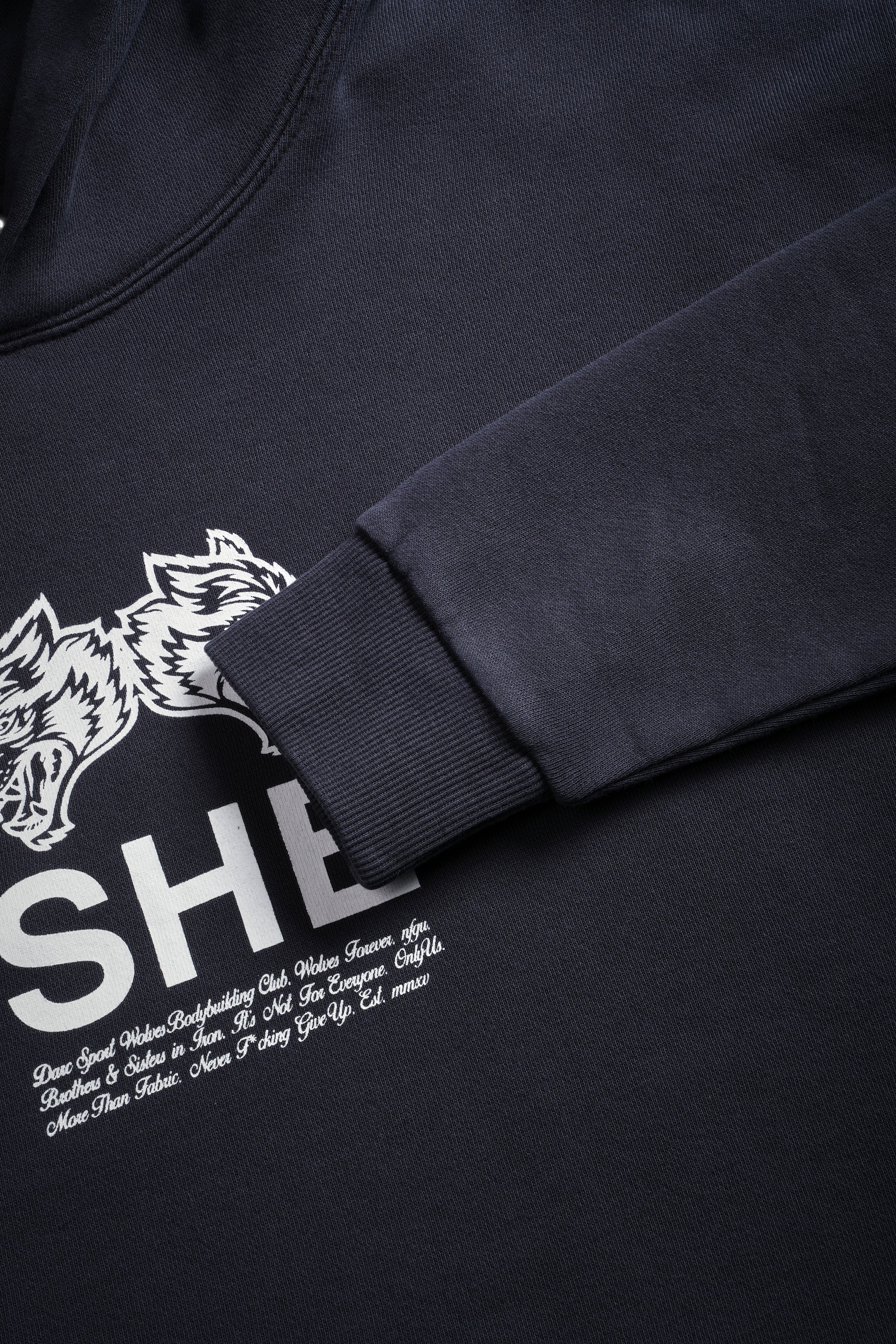 Gritty "Pierce" (Cropped) Hoodie in Midnight Blue - Image 6