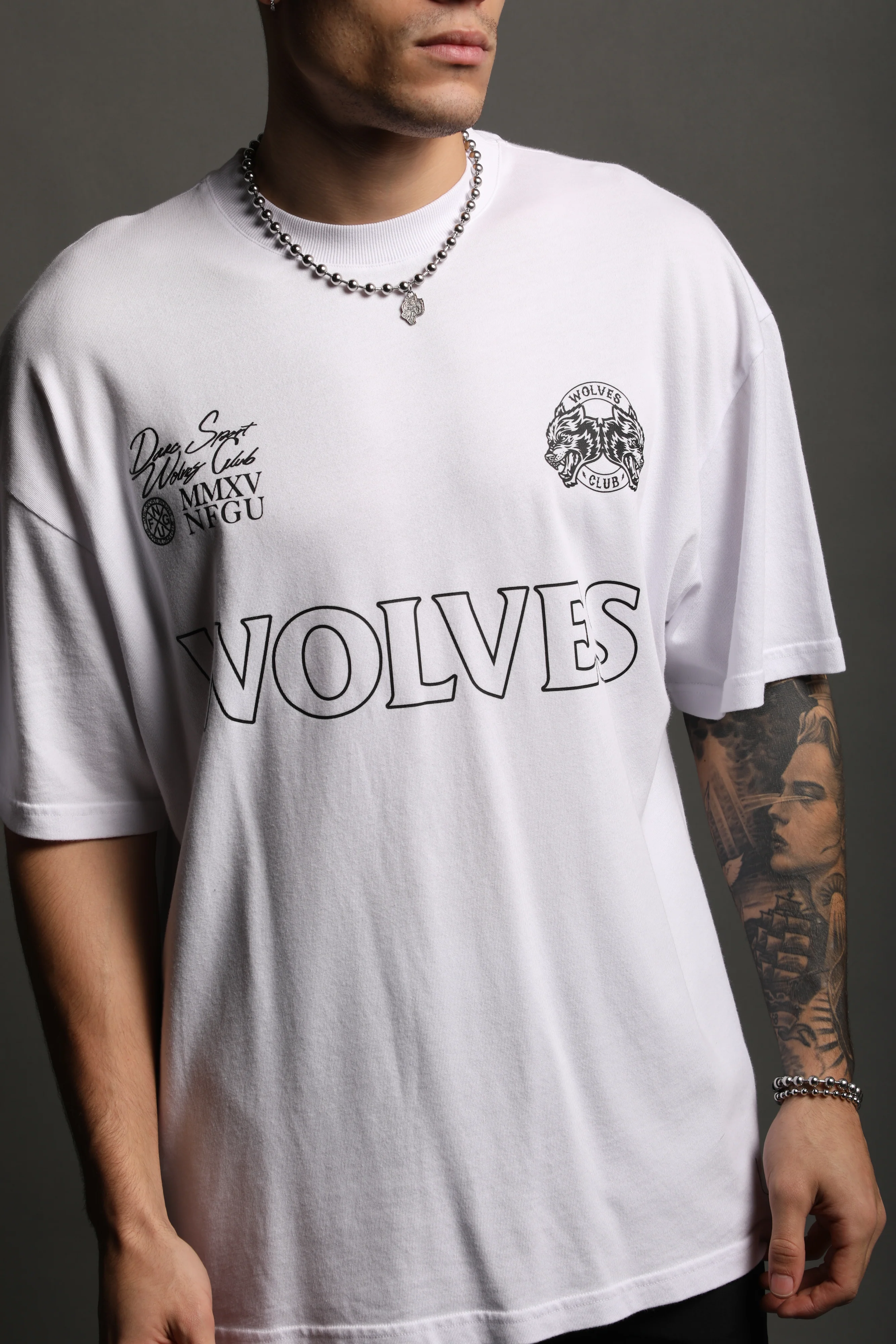 Grounded "Premium" Oversized Tee in White - Image 5