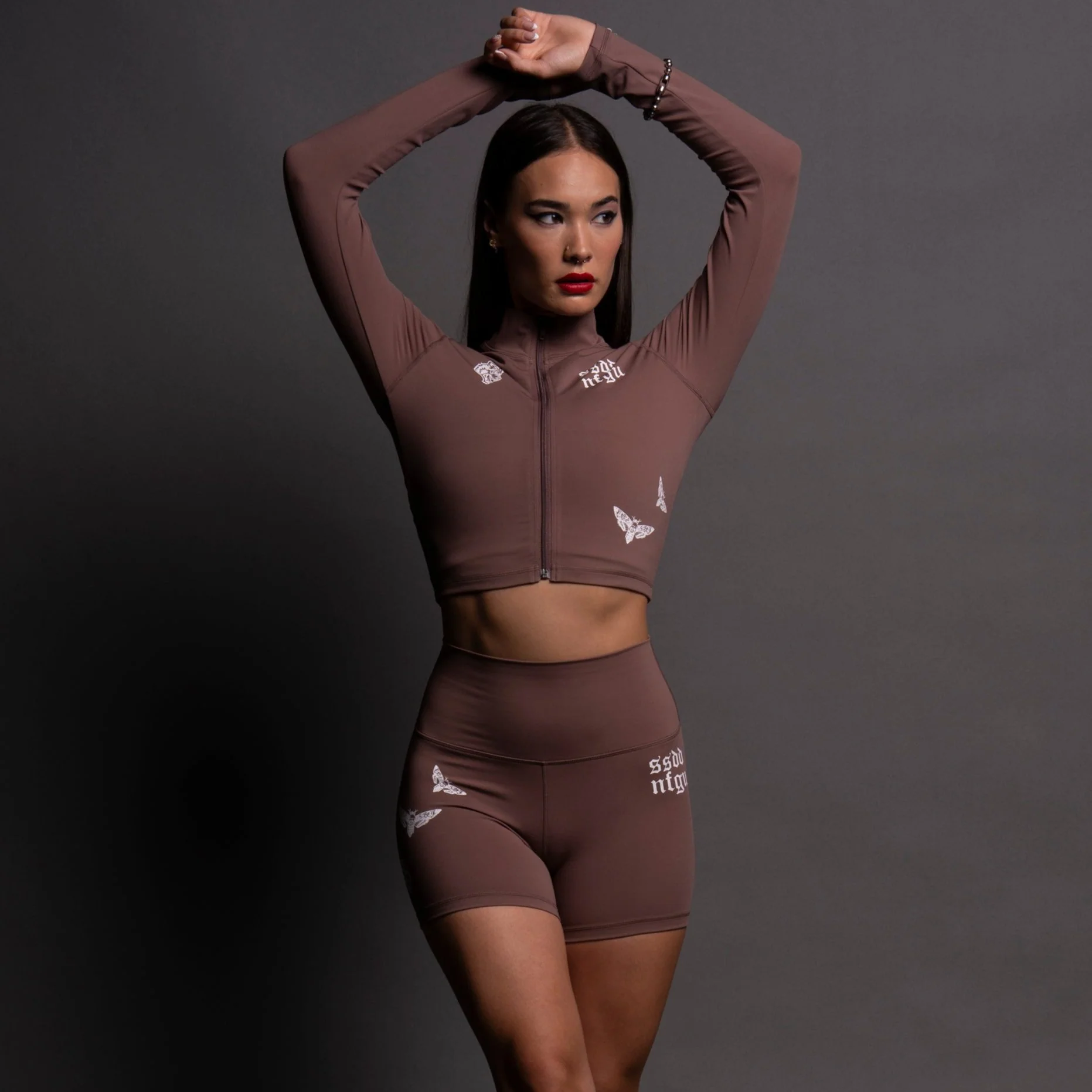 Guidance Tana "Energy" Zip Mockneck in Shadow Mauve - Image 2