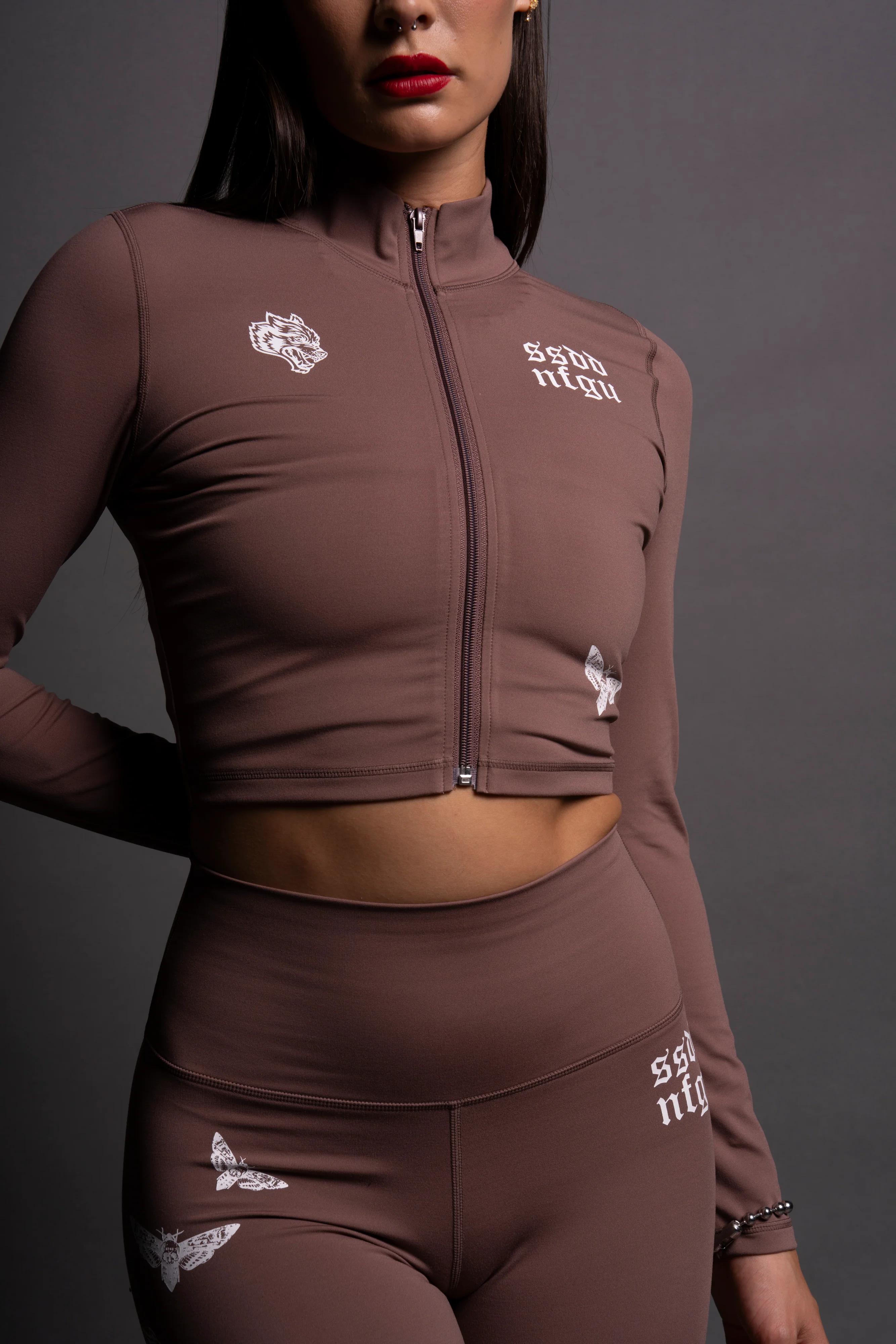 Guidance Tana "Energy" Zip Mockneck in Shadow Mauve - Image 7