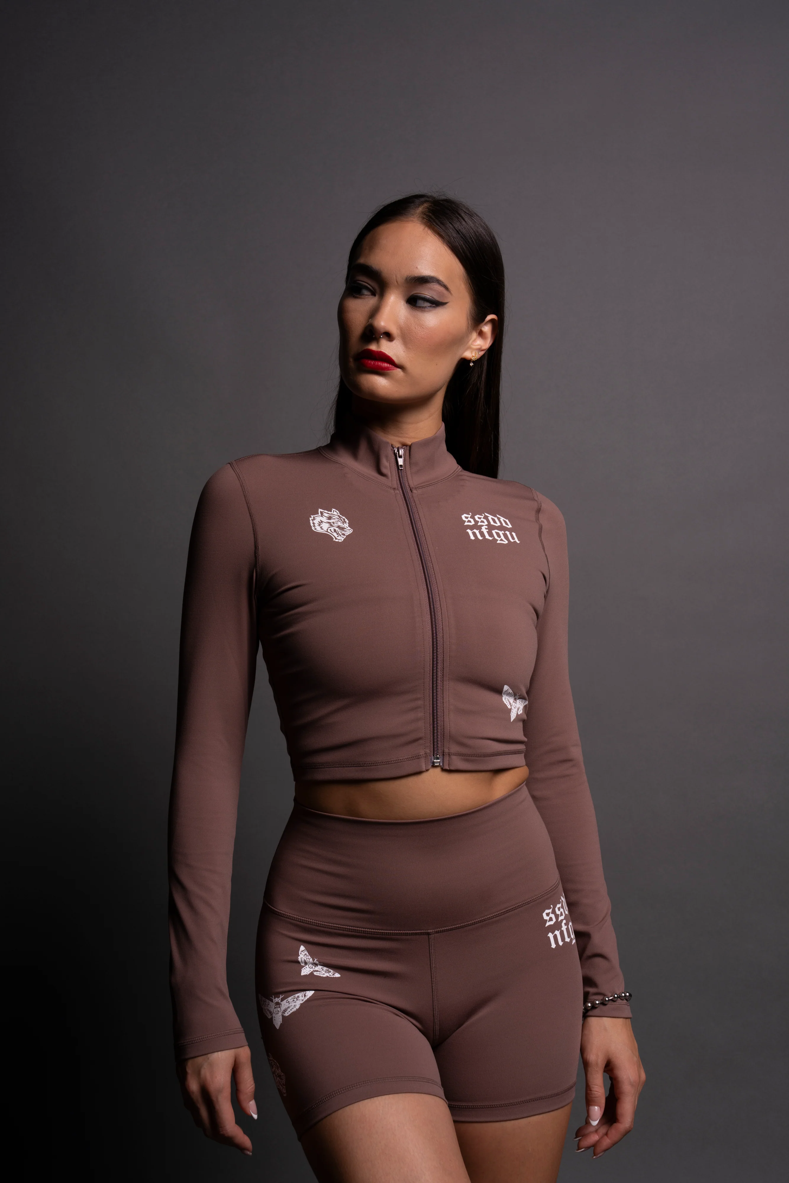Guidance Tana "Energy" Zip Mockneck in Shadow Mauve - Image 9