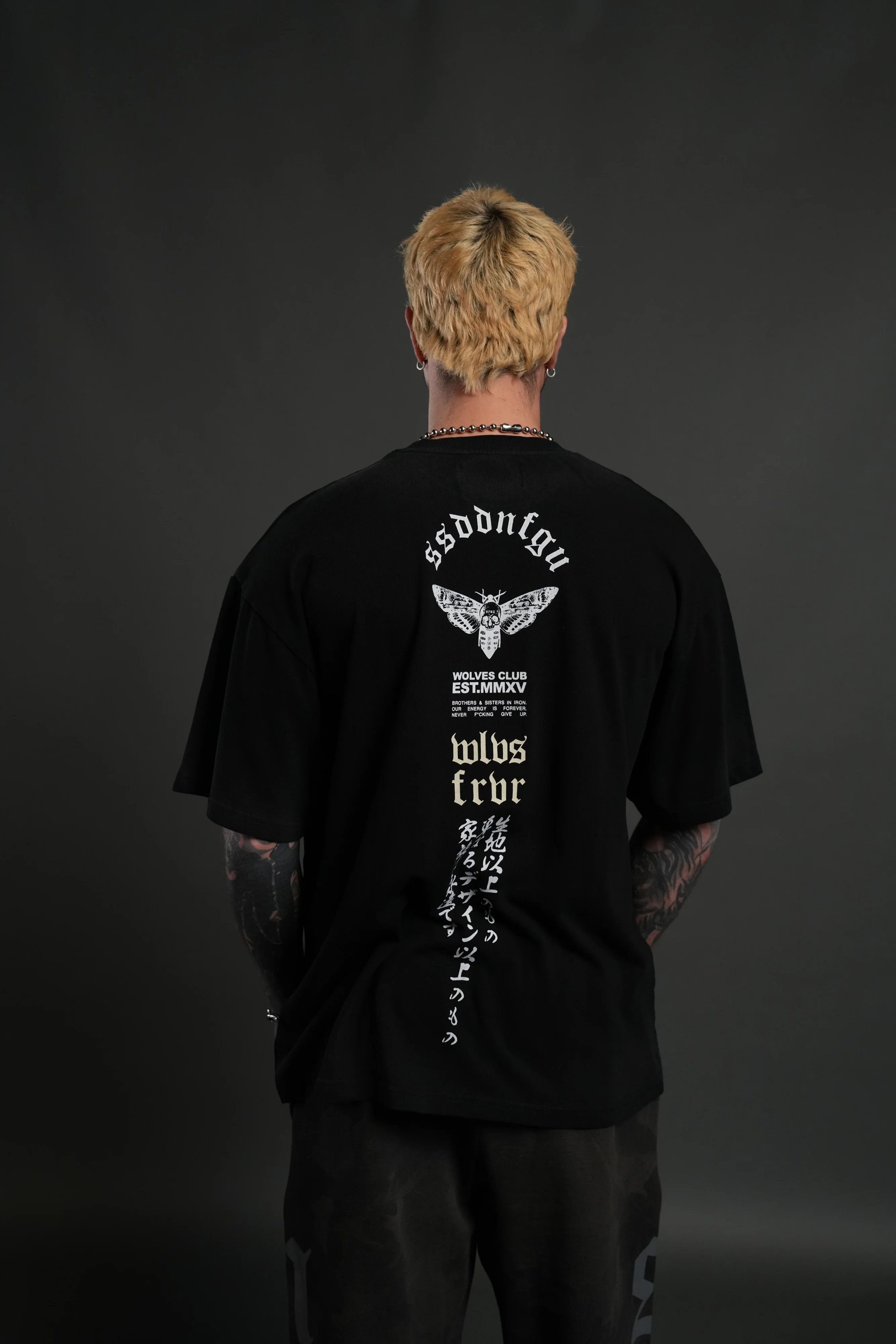 Hannya Inferno "Premium" Oversized Tee in Black Sun Fade - Image 2