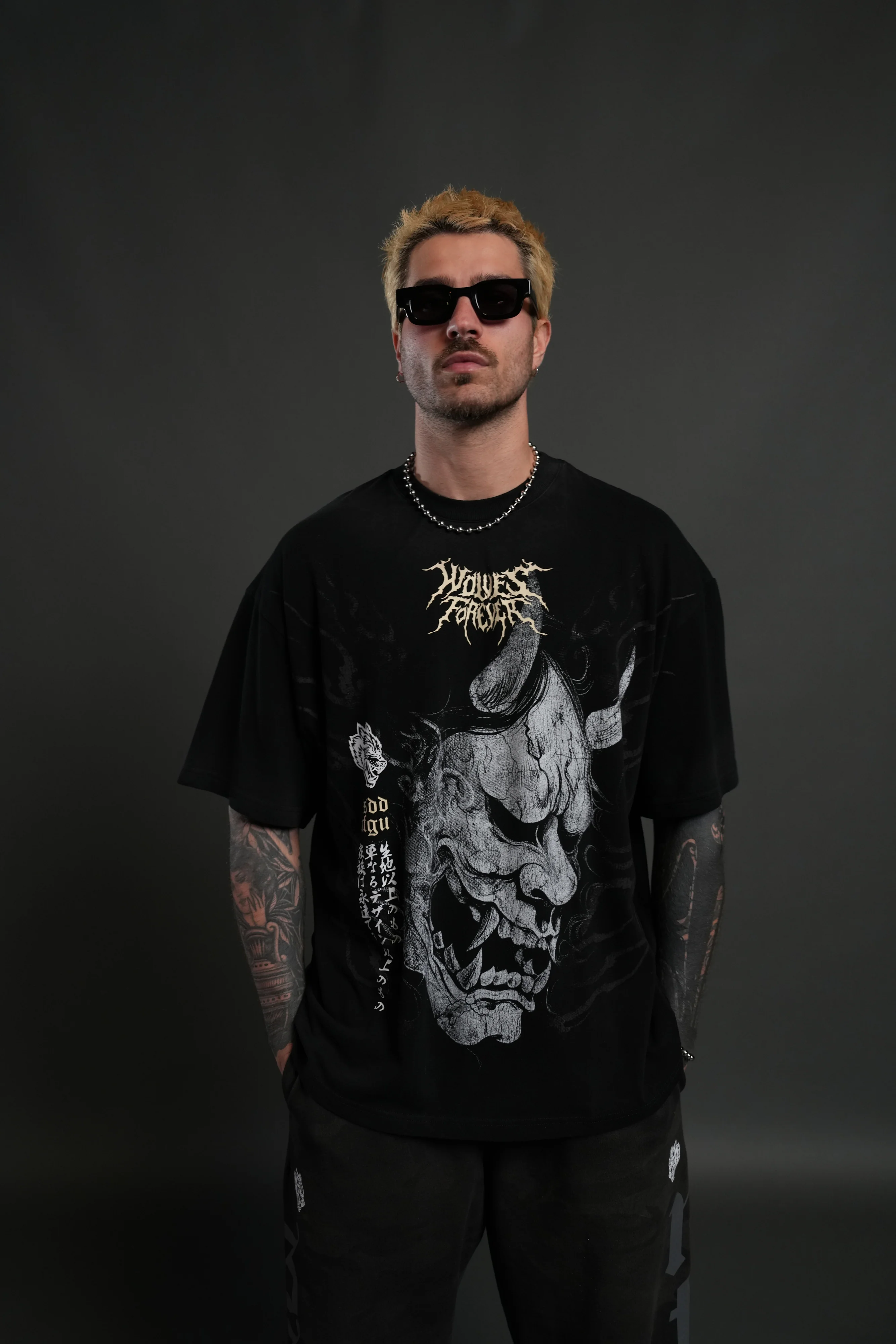 Hannya Inferno "Premium" Oversized Tee in Black Sun Fade - Image 4