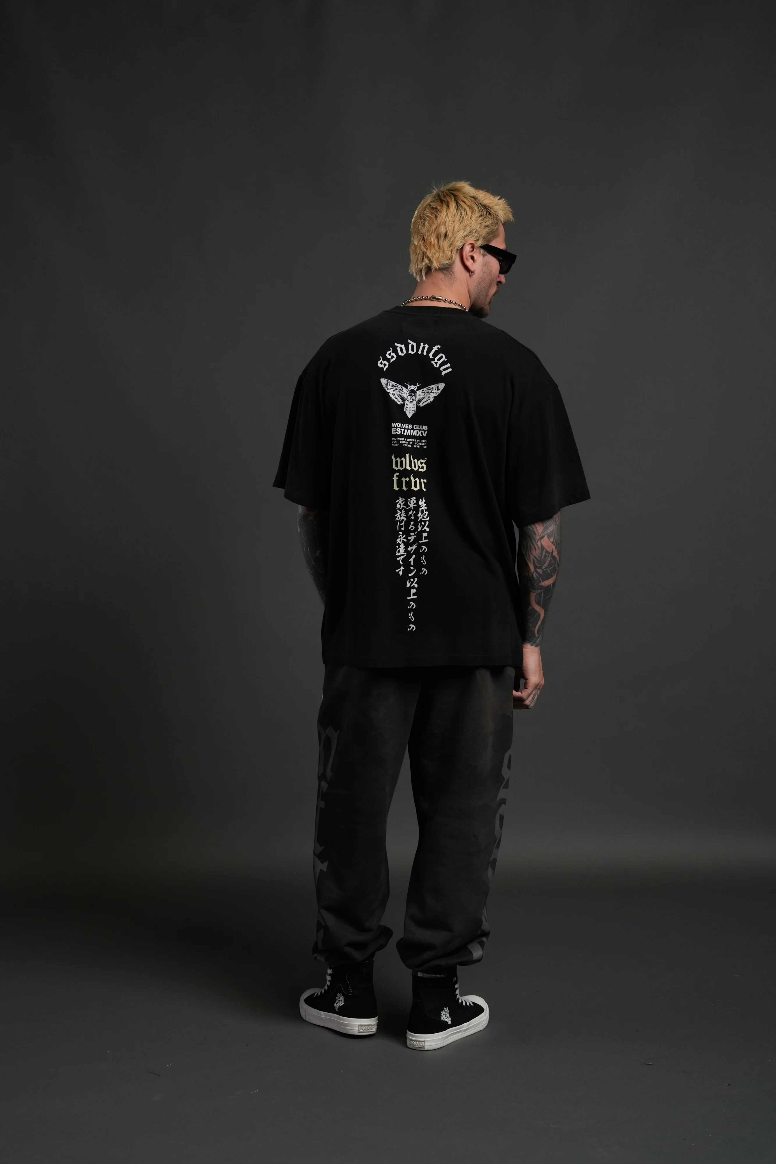 Hannya Inferno "Premium" Oversized Tee in Black Sun Fade - Image 6